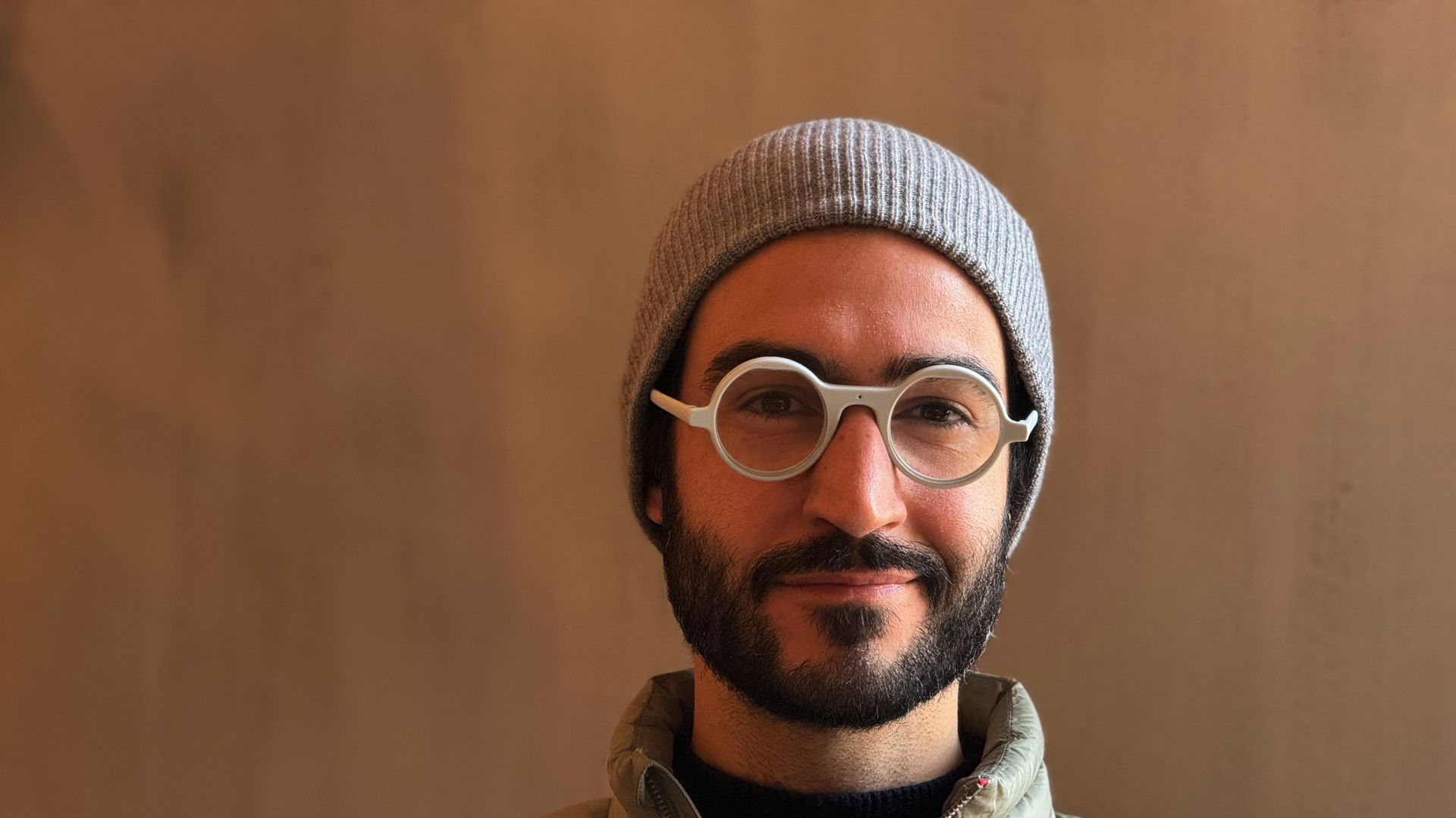 Brilliant Labs CEO Bobak Tavangar wearing the company's AI-infused glasses.