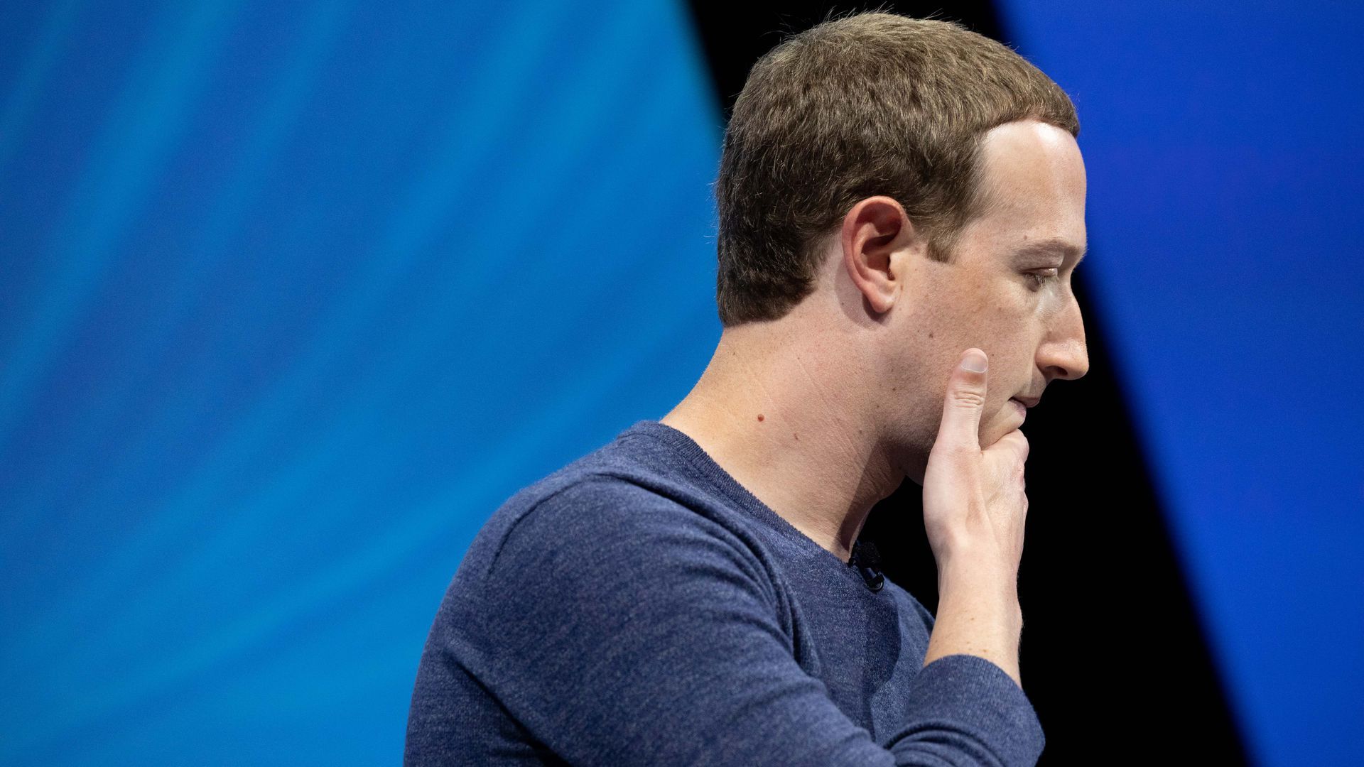 A contemplative Mark Zuckerberg