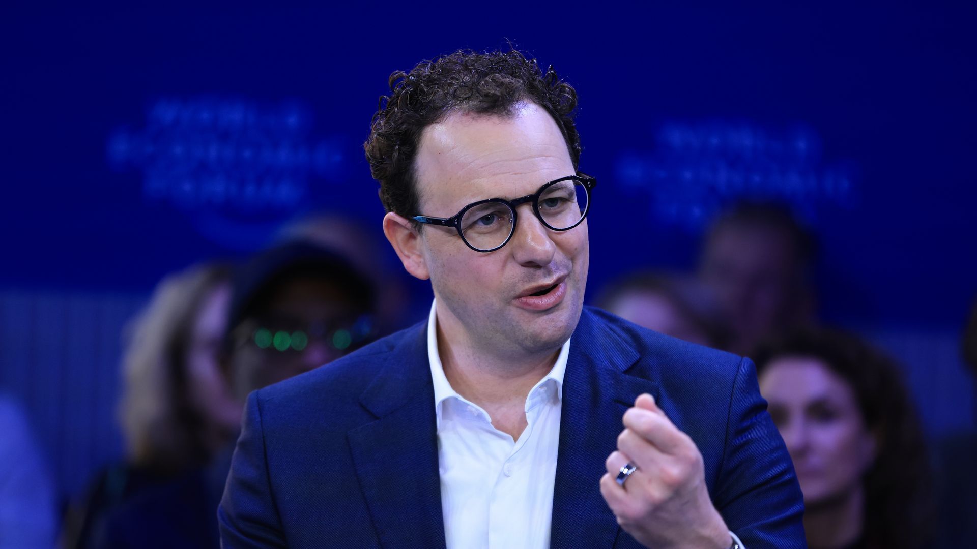 Dario Amodei in Davos, Switzerland, last week. Photo: Krisztian Bocsi/Bloomberg via Getty Images

