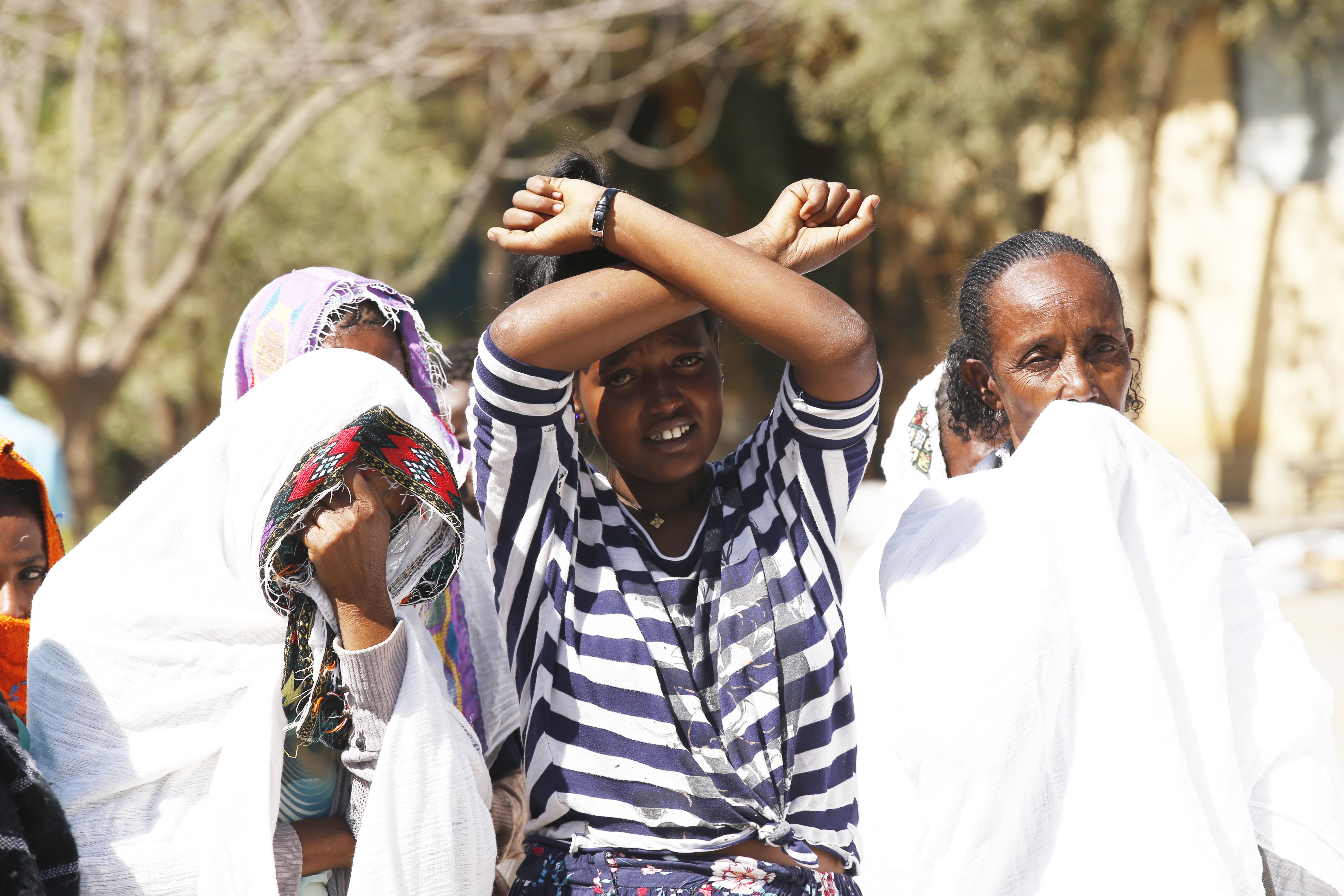 People protest in Tigray in March 2021. Photo: Minasse Wondimu Hailu/Anadolu Agency via Getty Images