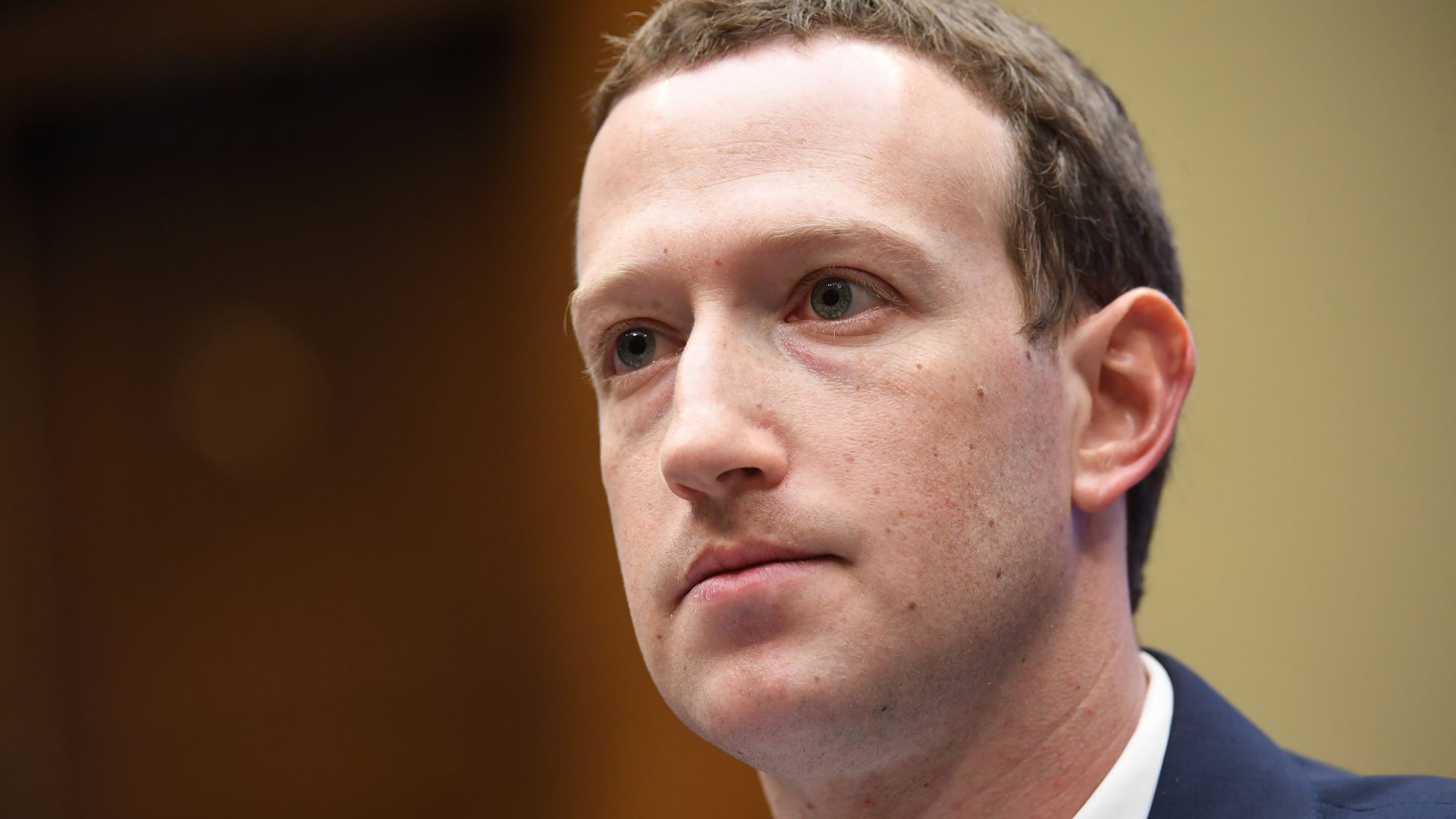 Facebook CEO Mark Zuckerberg, looking pensive in this headshot