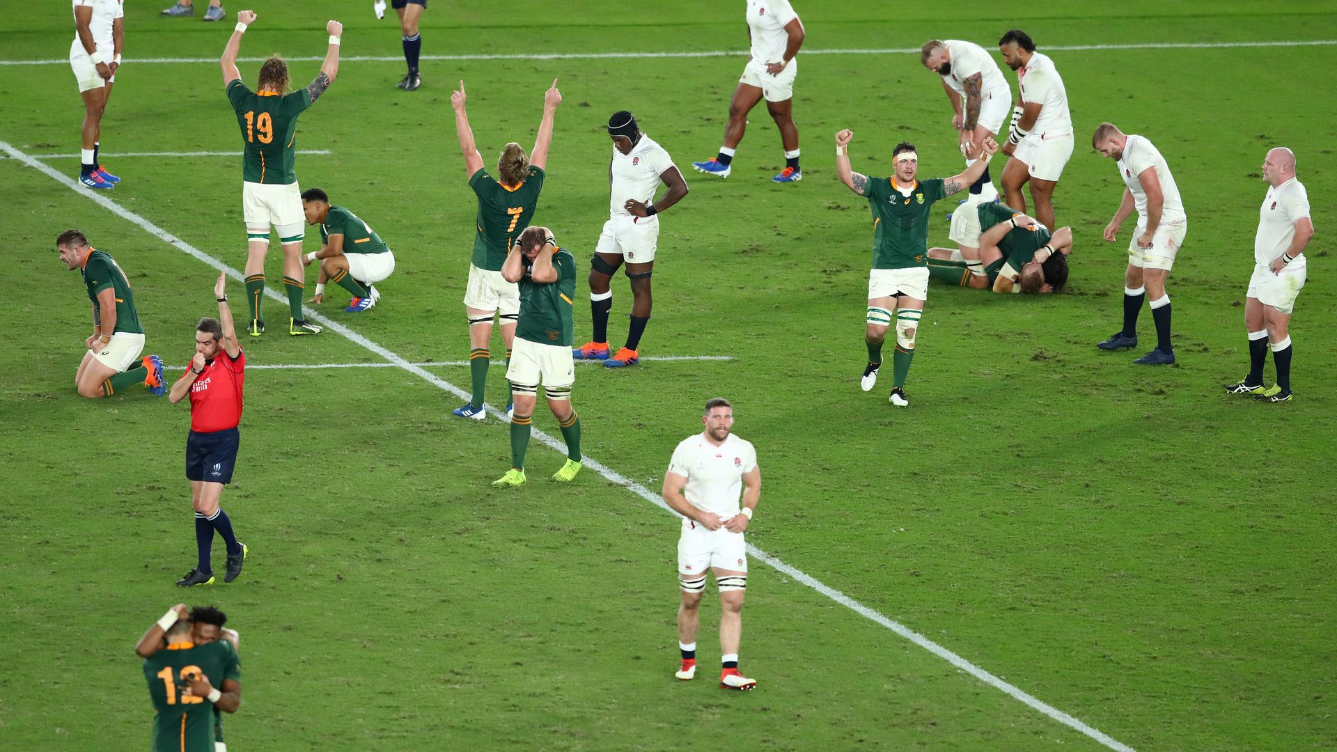 South Africa celebrating