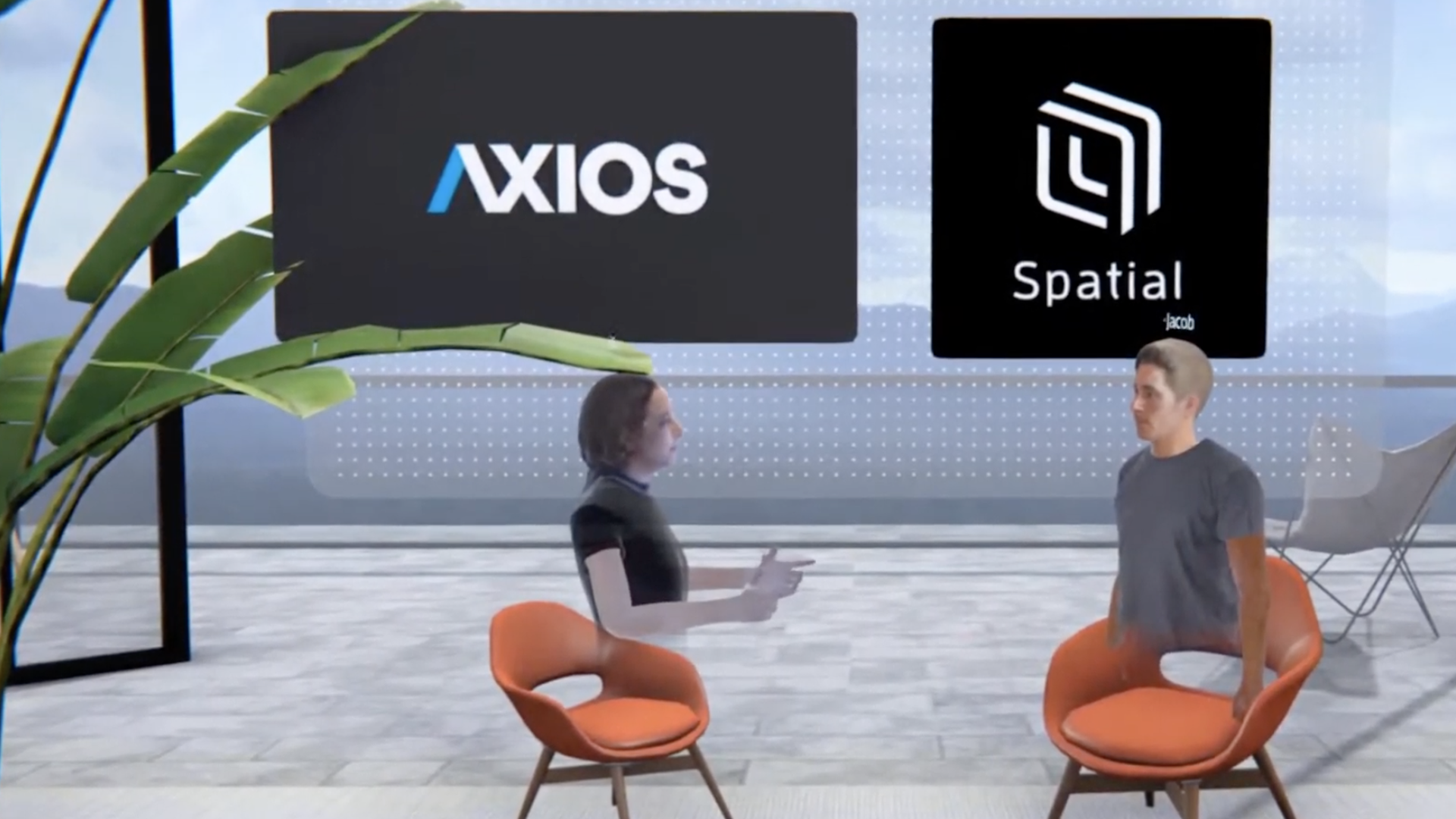 Spatial's Jacob Lowenstein speaks with Axios chief technology correspondent Ina Fried in a VR interview
