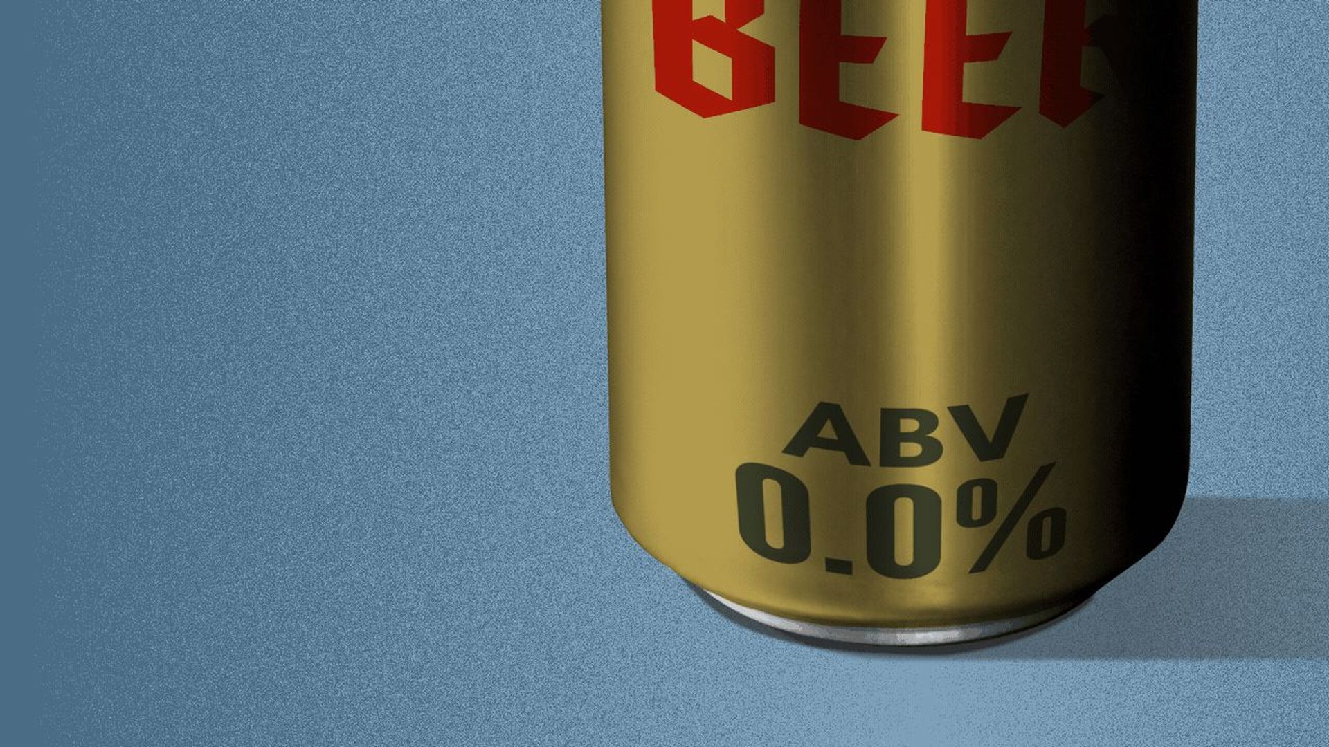 Illustration of a beer can with an alcohol by volume of 0.0 percent. 