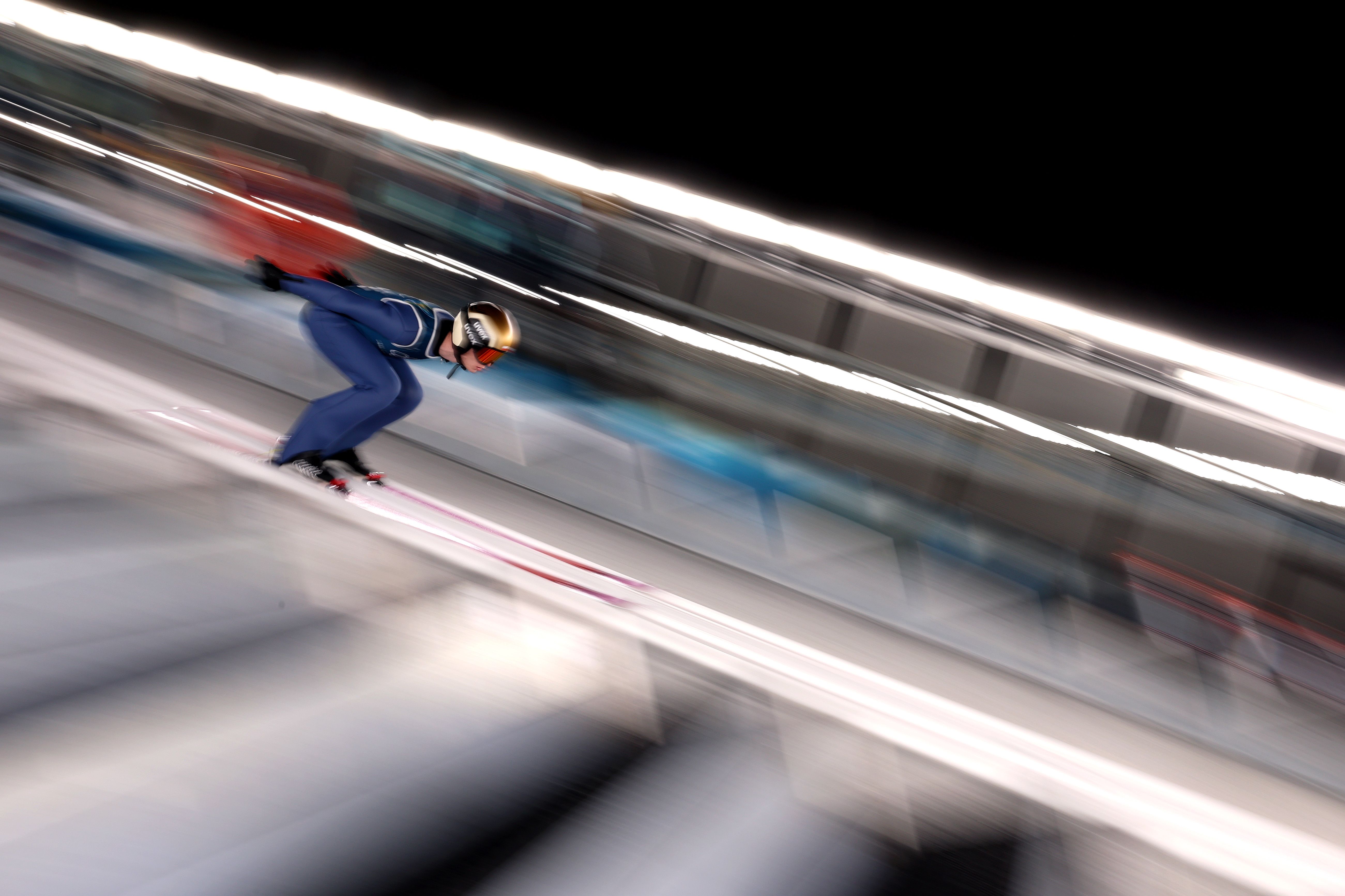 Pawel Wasek of Team Poland in action during the Men's Normal Hill Training training session on day minus one of the Milano Cortina 2026 Winter Olympic games at Predazzo Ski Jumping Stadium on February 05, 2026 in Val di Fiemme, Italy. 