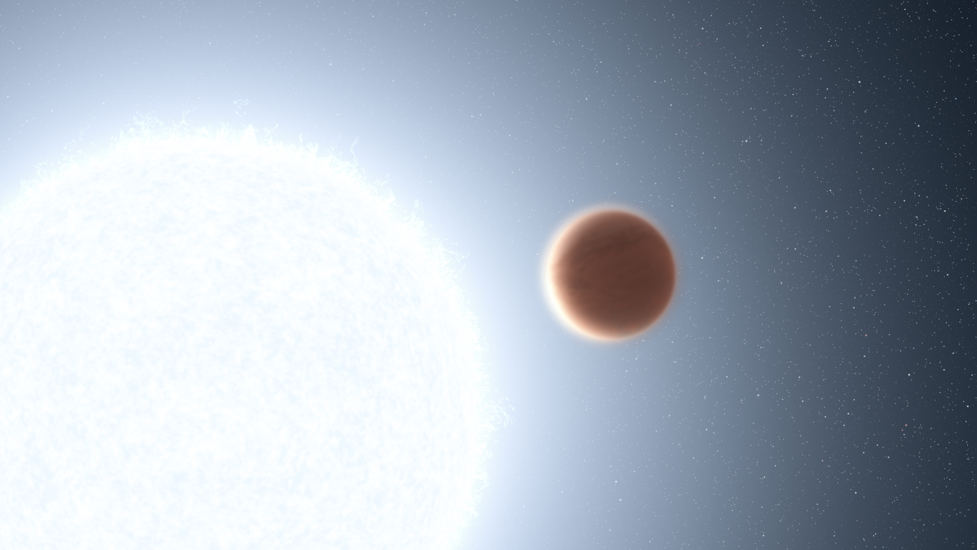 An artist's depiction of an ultra-hot gas planet, KELT-20b. Illustration: NASA, ESA, Leah Hustak