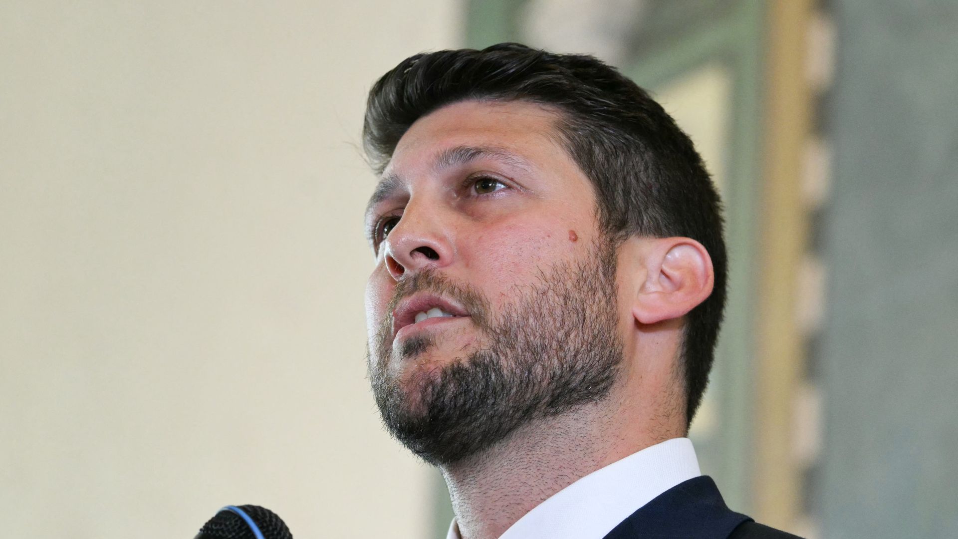 Florida Attorney General James Uthmeier speaks during a news conference announcing the indictment of former Cuban president Raul Castro, at the Freedom Tower in Miami, Florida, on May 20, 2026.