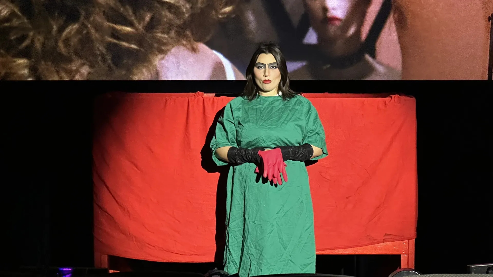 Fictional character Frank-N-Furter in the all-Latine "Rocky Horror Picture Show" shadowcast.