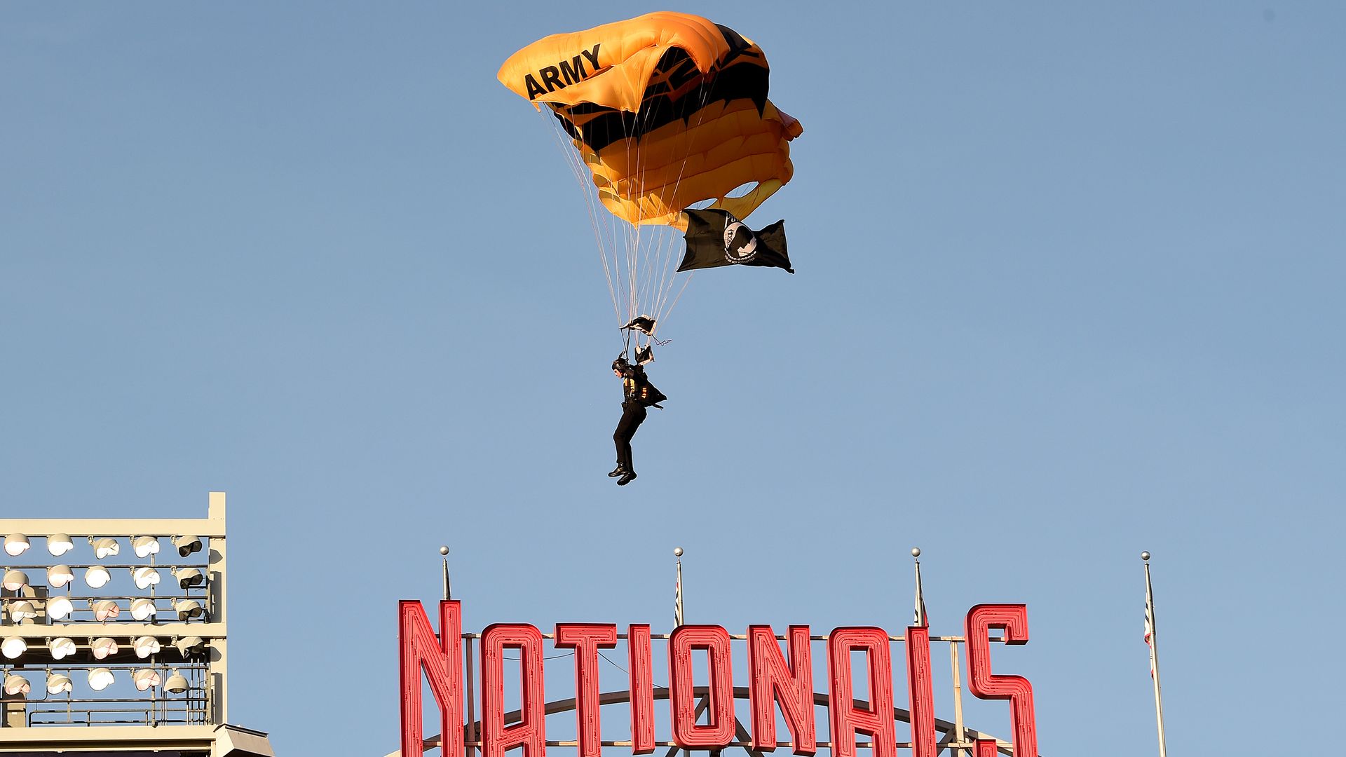 Parachuting into Nationals Park