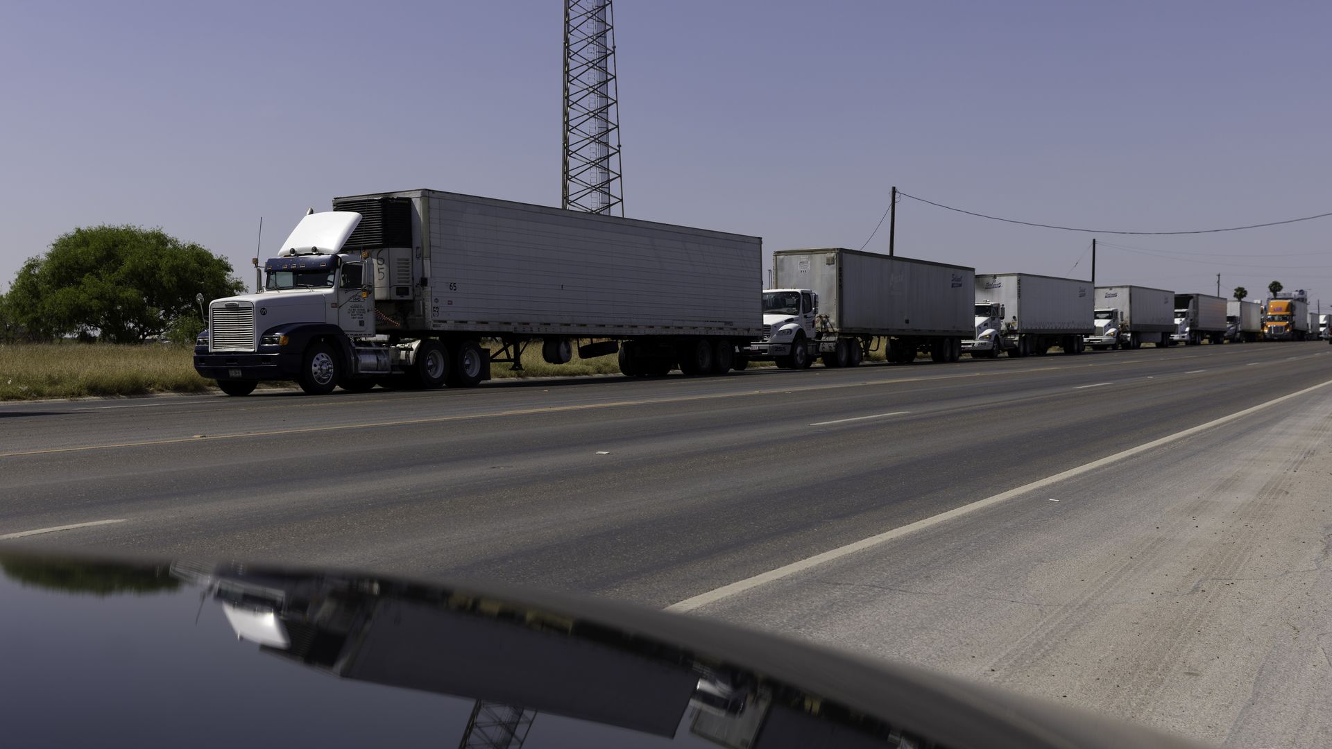 Picture of a line of trucks