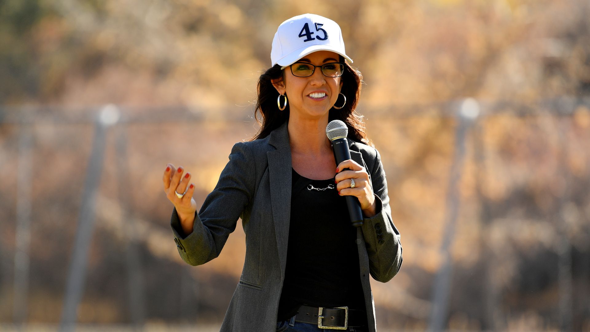 Lauren Boebert speaking in Collbran, Colorado, in October.