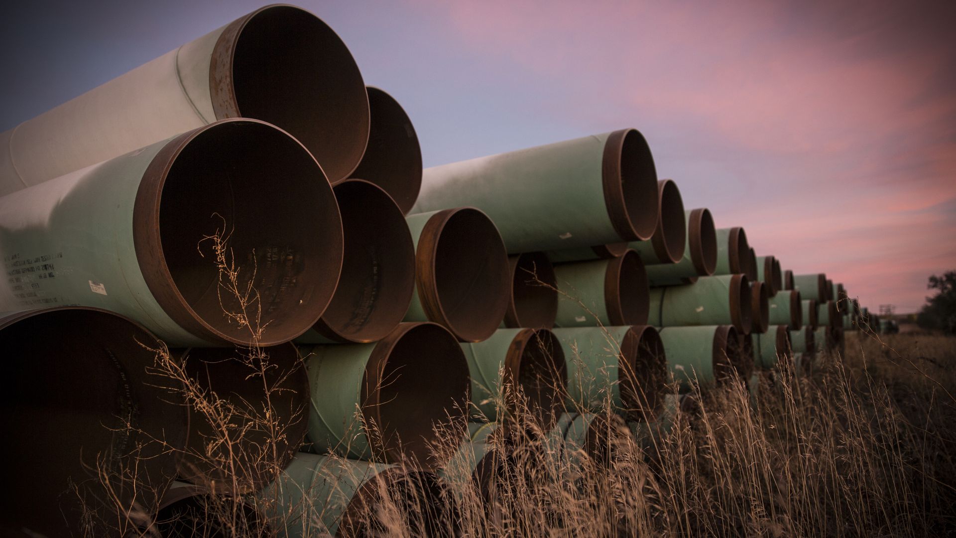 Pipelines stacked on one another.