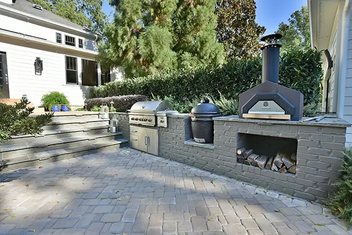 704 e 36th street outdoor kitchen with pizza oven