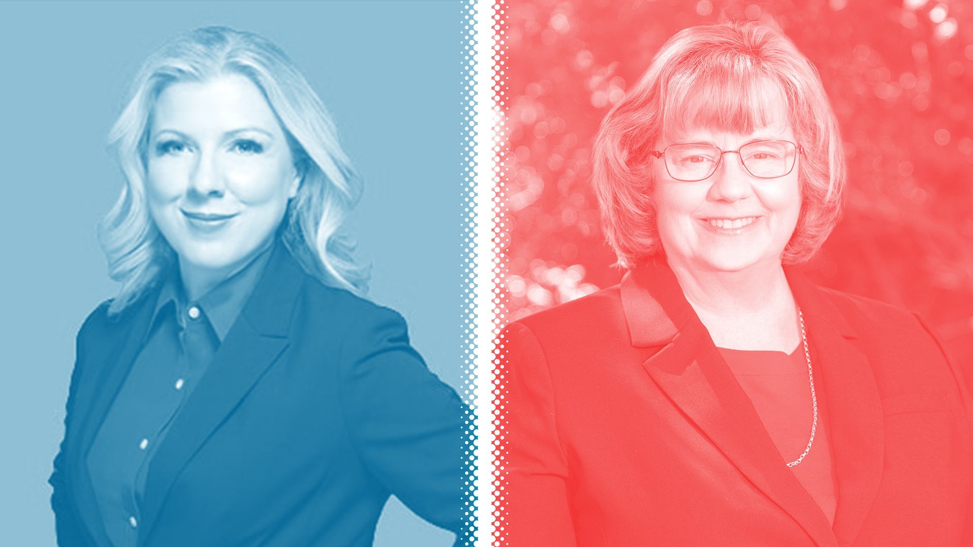 Photo illustration of Julie Gunnigle and Rachel Mitchell.