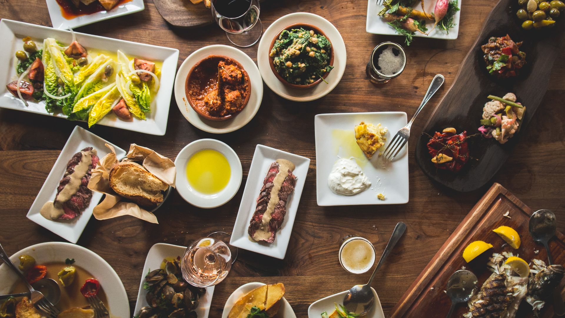 Restaurant dishes from Barcelona Wine Bar