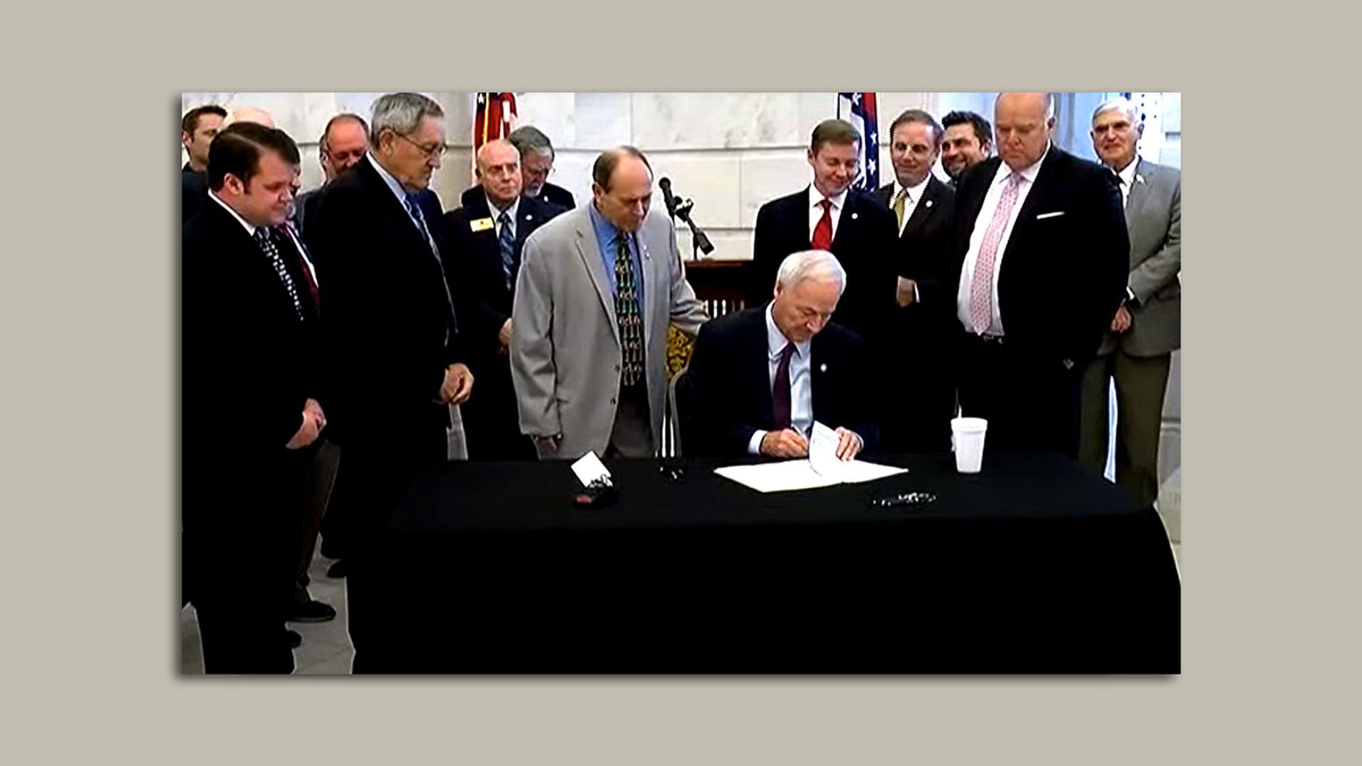 Gov. Asa Hutchinson signs Arkansas' largest tax cut in history into law. 