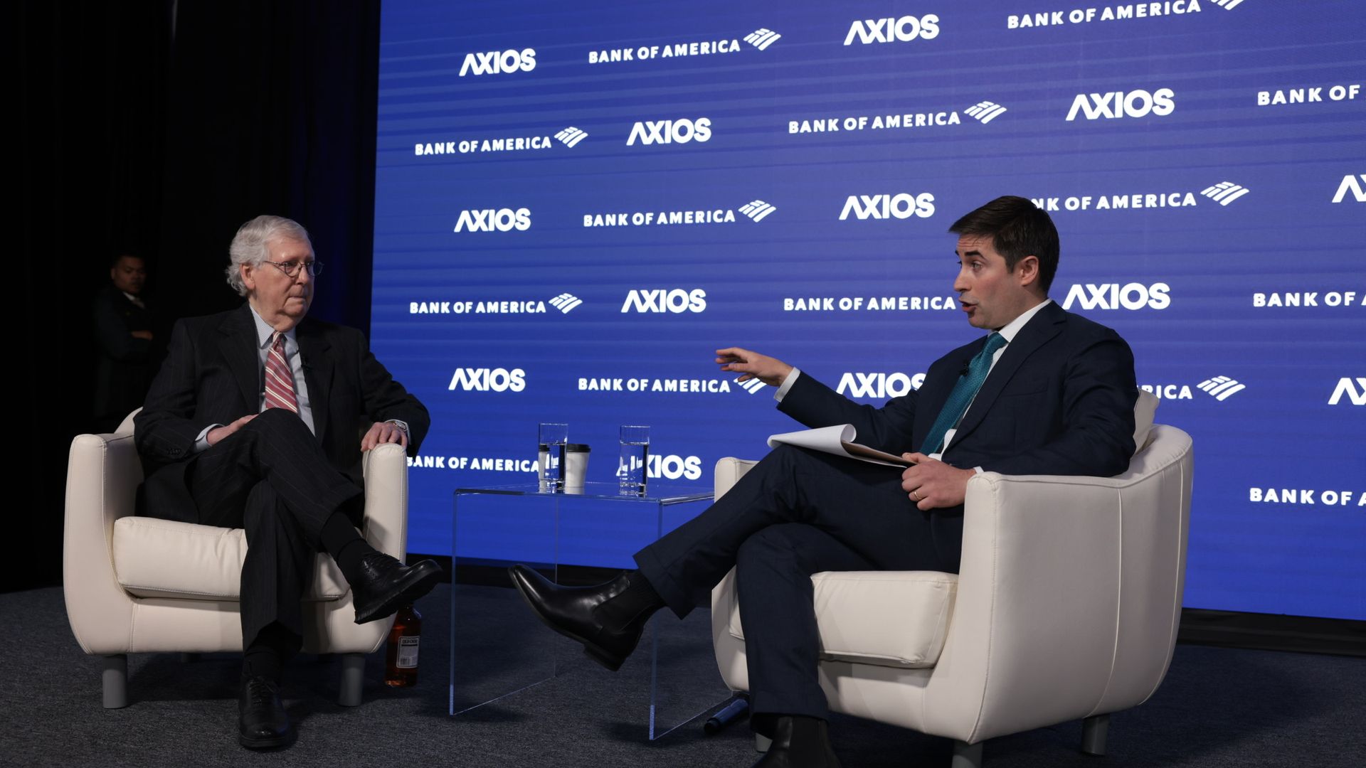 Photo of Mitch McConnell and Axios' Jonathan Swan.