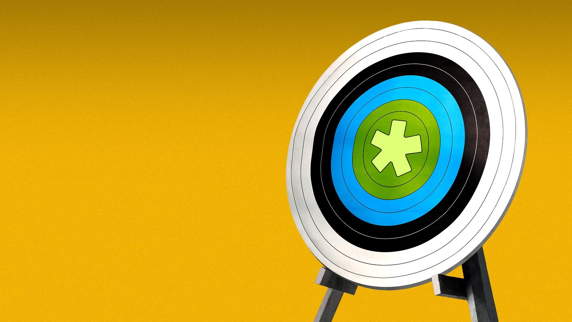 Illustration of an archery target with an asterisk shape at the center