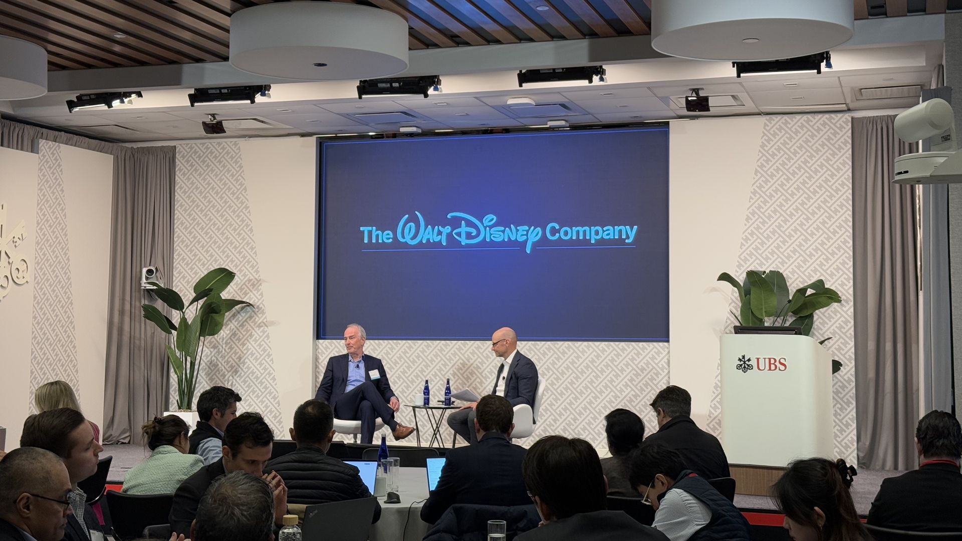 Disney CFO Hugh Johnston speaking at UBS conference in New York