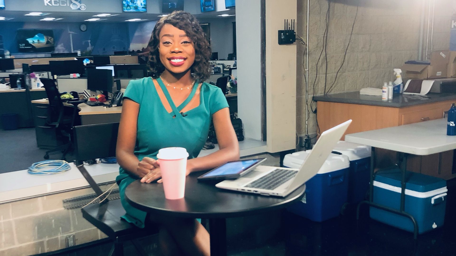 Tisia Muzinga at the KCCI Studio.