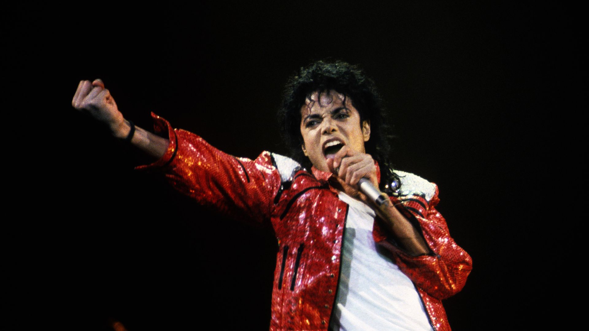Michael Jackson performs on stage