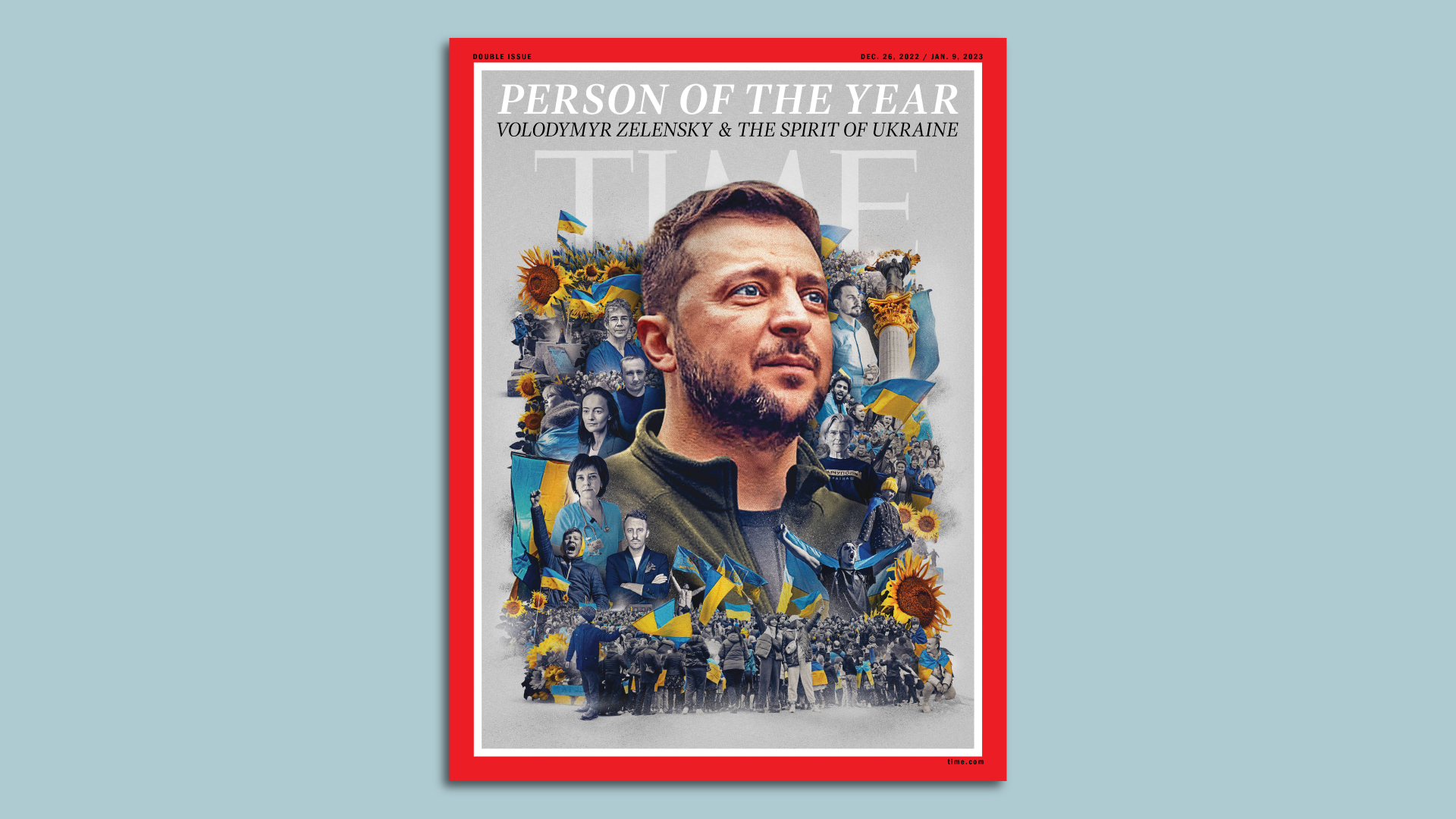 TIME magazine cover featuring Volodymyr Zelensky as person of the year