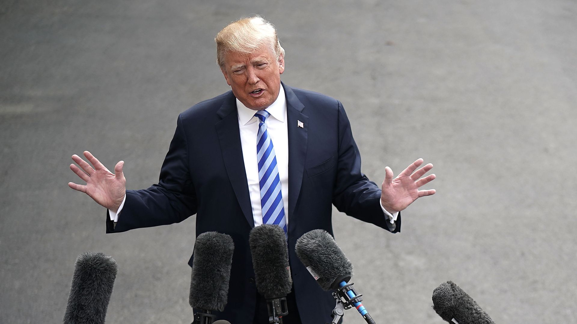 Trump talking to reporters