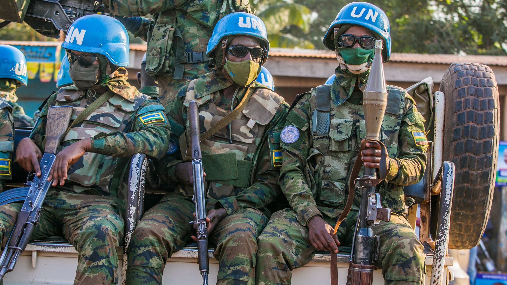 UN peacekeepers in Bangui on Dec. 25.