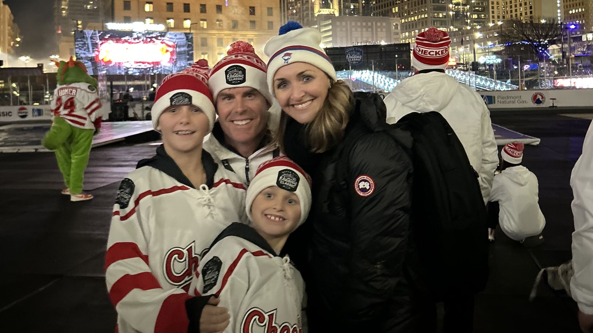 Shawn Lynch and his family at Trusit Field. 