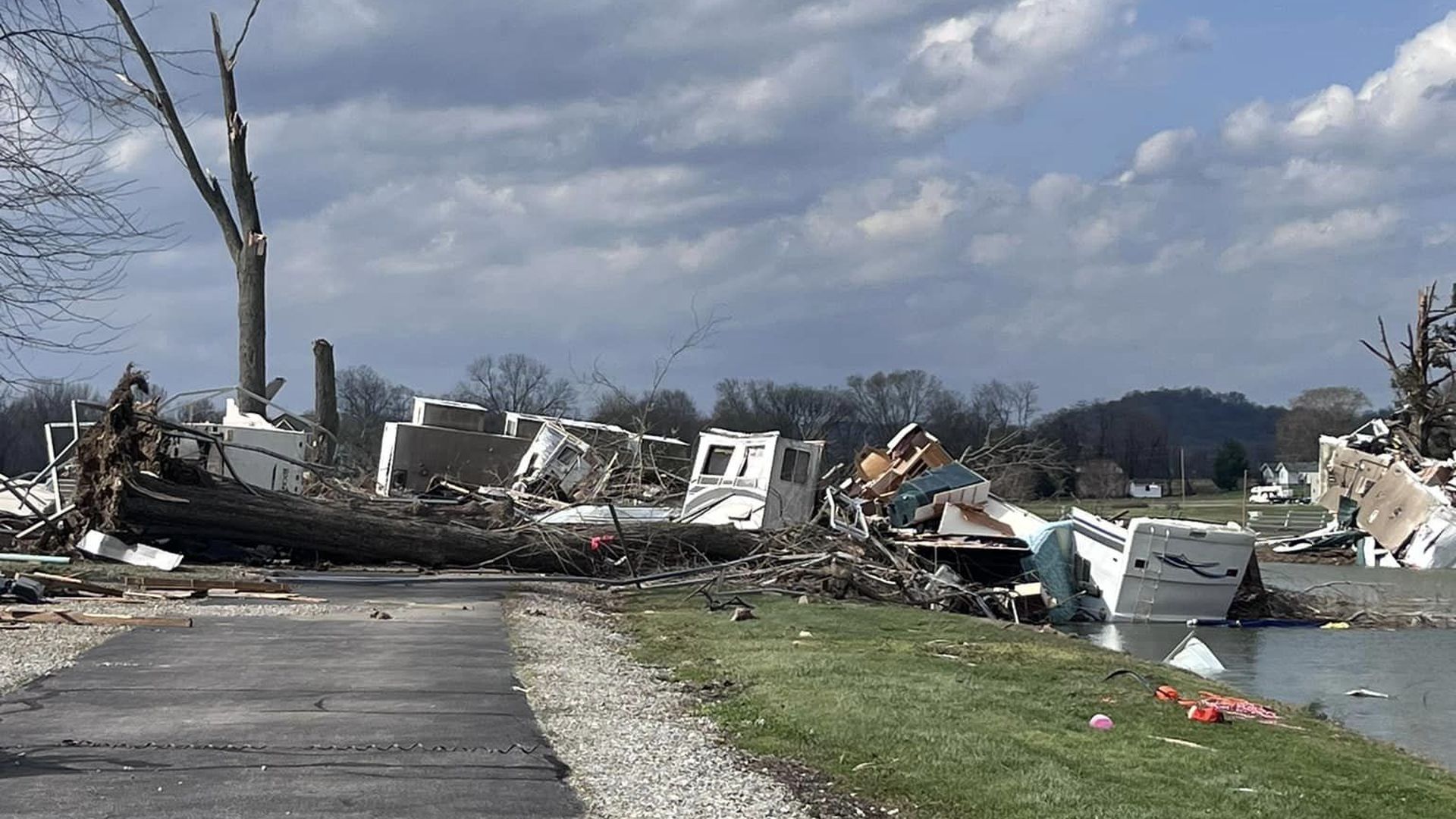 Tornado damage in Jefferson County, Indiana.