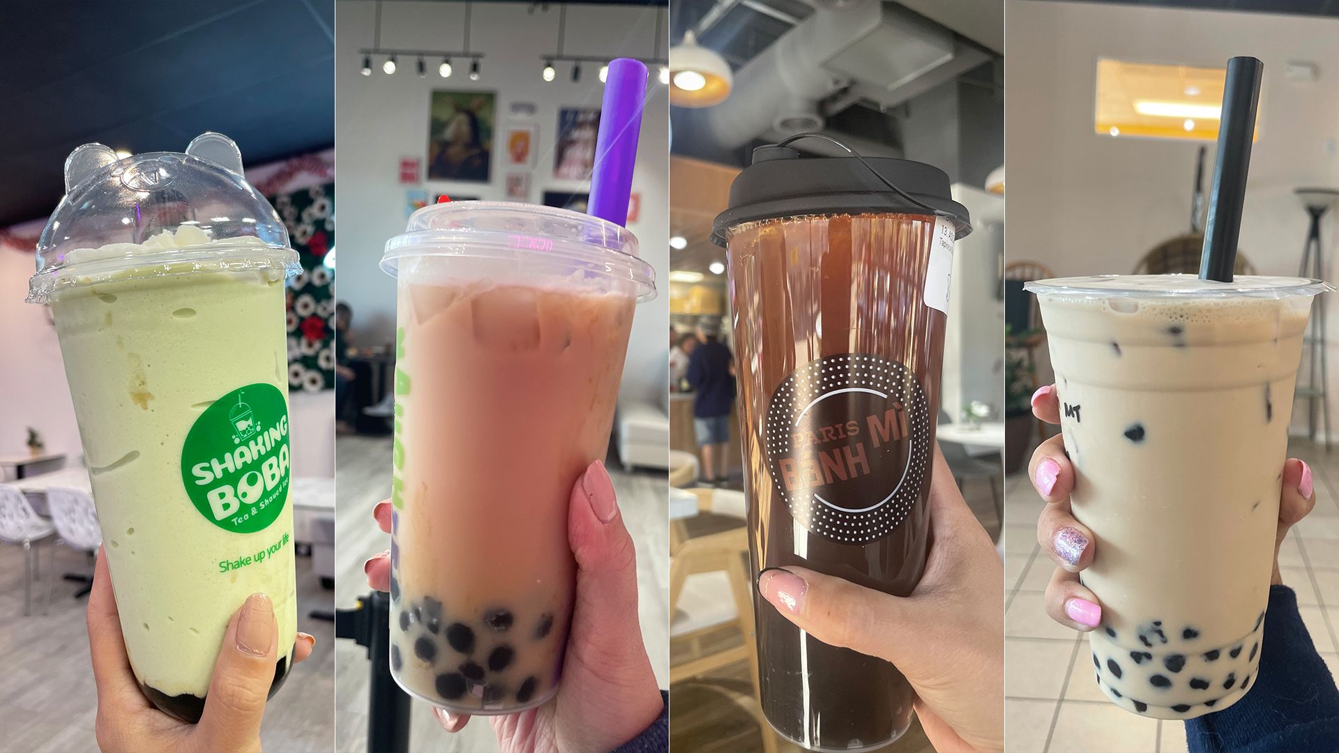 Bubble tea from various metro shops