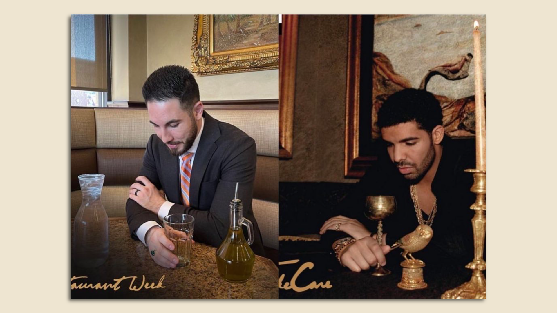  Dearborn Mayor Abdullah Hammoud's recreation of Drake's Take Care album cover inside Al Ameer to promote this year's Dearborn Restaurant Week was a hit on social media.