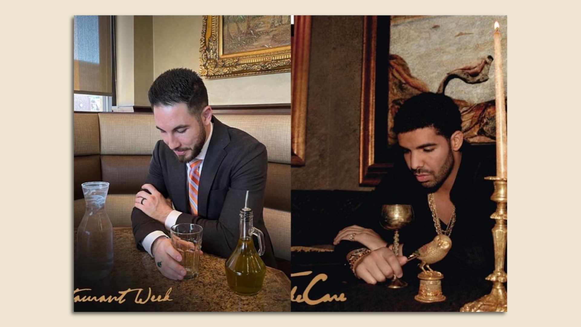 Dearborn Mayor Abdullah Hammoud's recreation of Drake's Take Care album cover inside Al Ameer to promote this year's Dearborn Restaurant Week was a hit on social media.