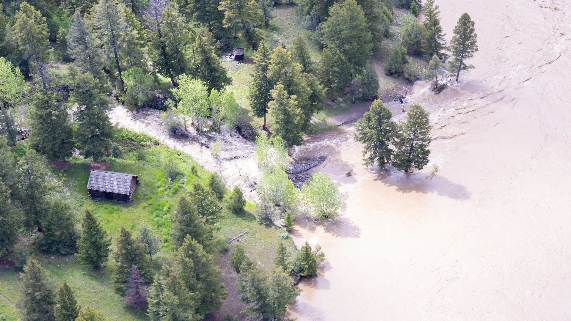 Lower Blacktail Patrol Cabin washed away.
