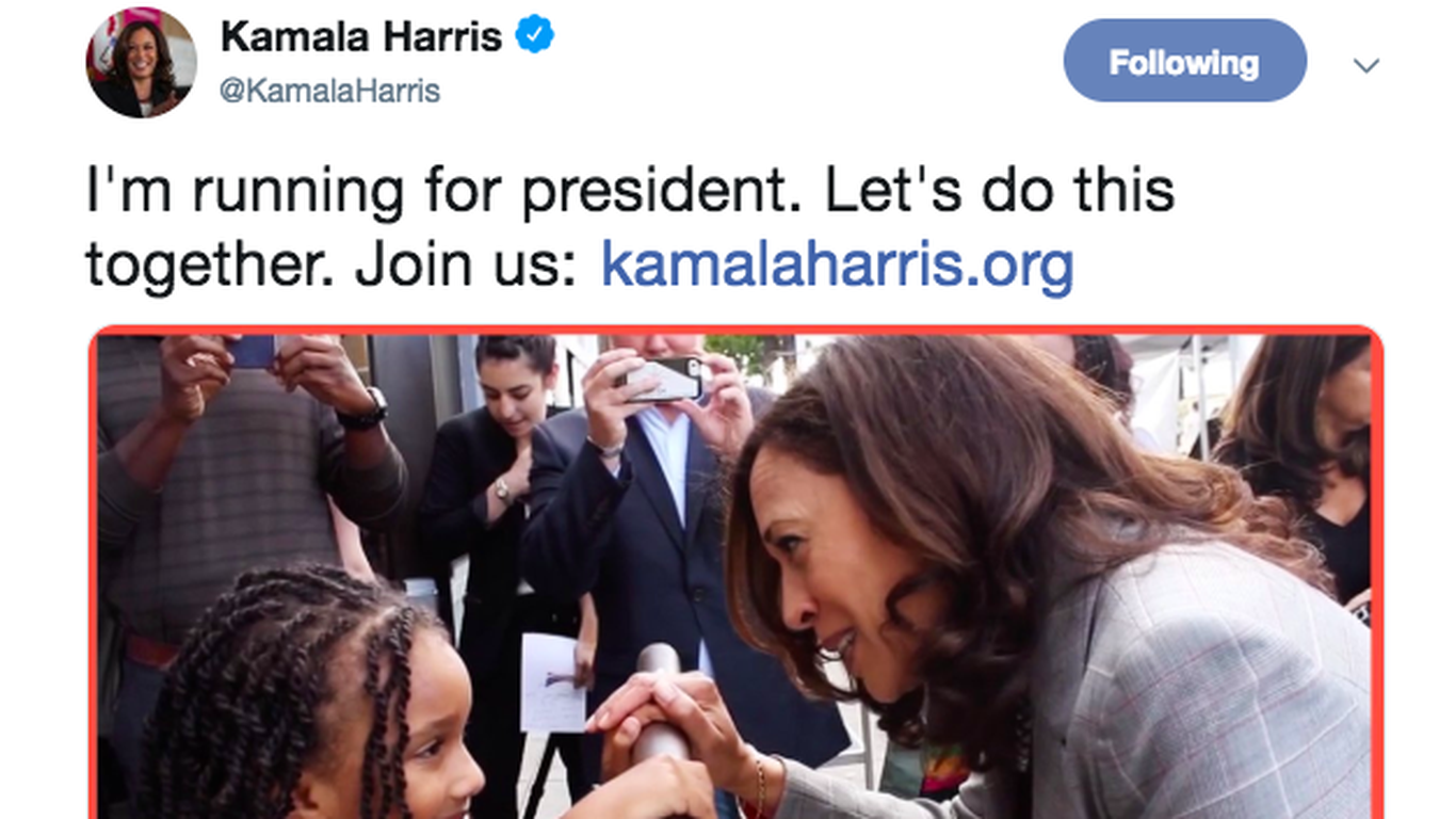 1. Kamala Harris announces run for president