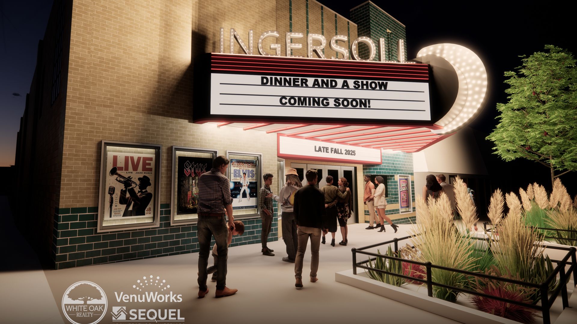 A rendering of the front of the Ingersoll Dinner Theatre