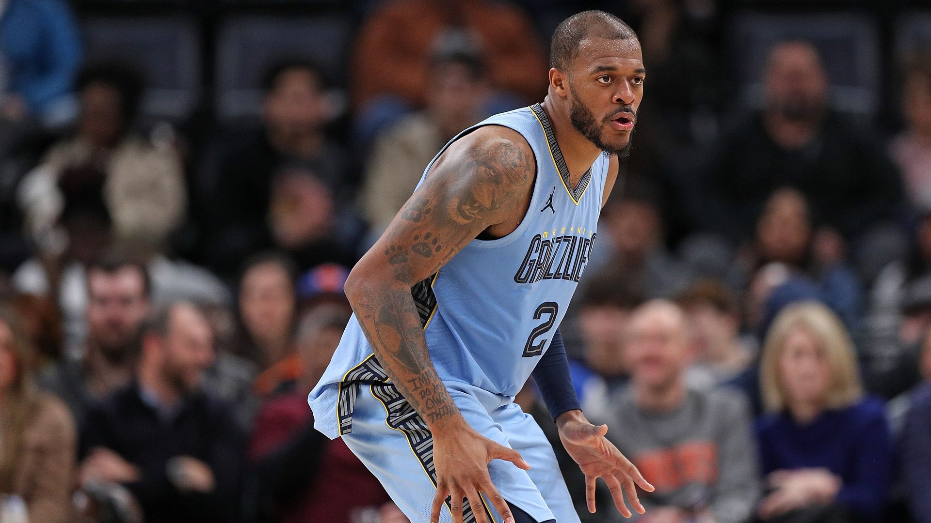 Xavier Tillman, elite defender, during a game for the Memphis Grizzlies. He recently got traded to the Boston celtics.