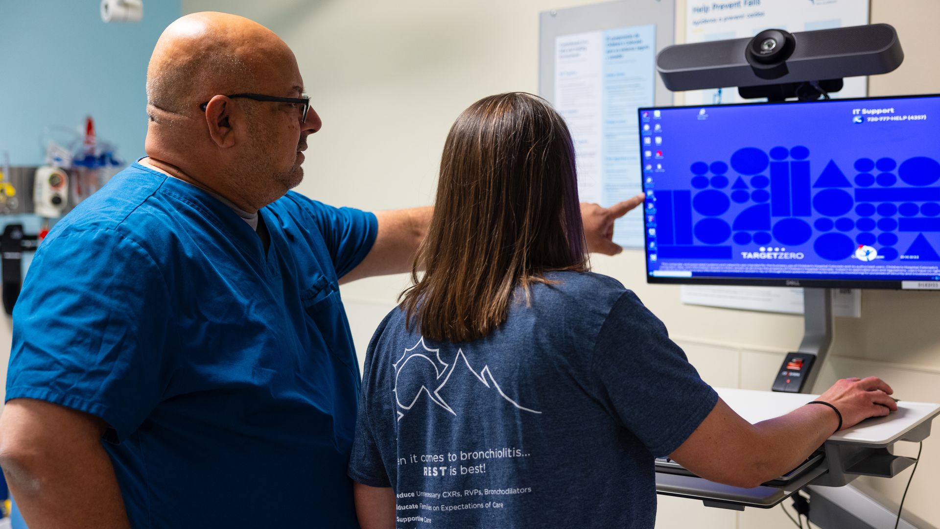 Lalit Bajaj, left, an emergency medicine doctor at Children’s Hospital Colorado, with fellow emergency physician Julia Fuzak Freeman. Photo courtesy of Austin Day/Colorado Children's Hospital