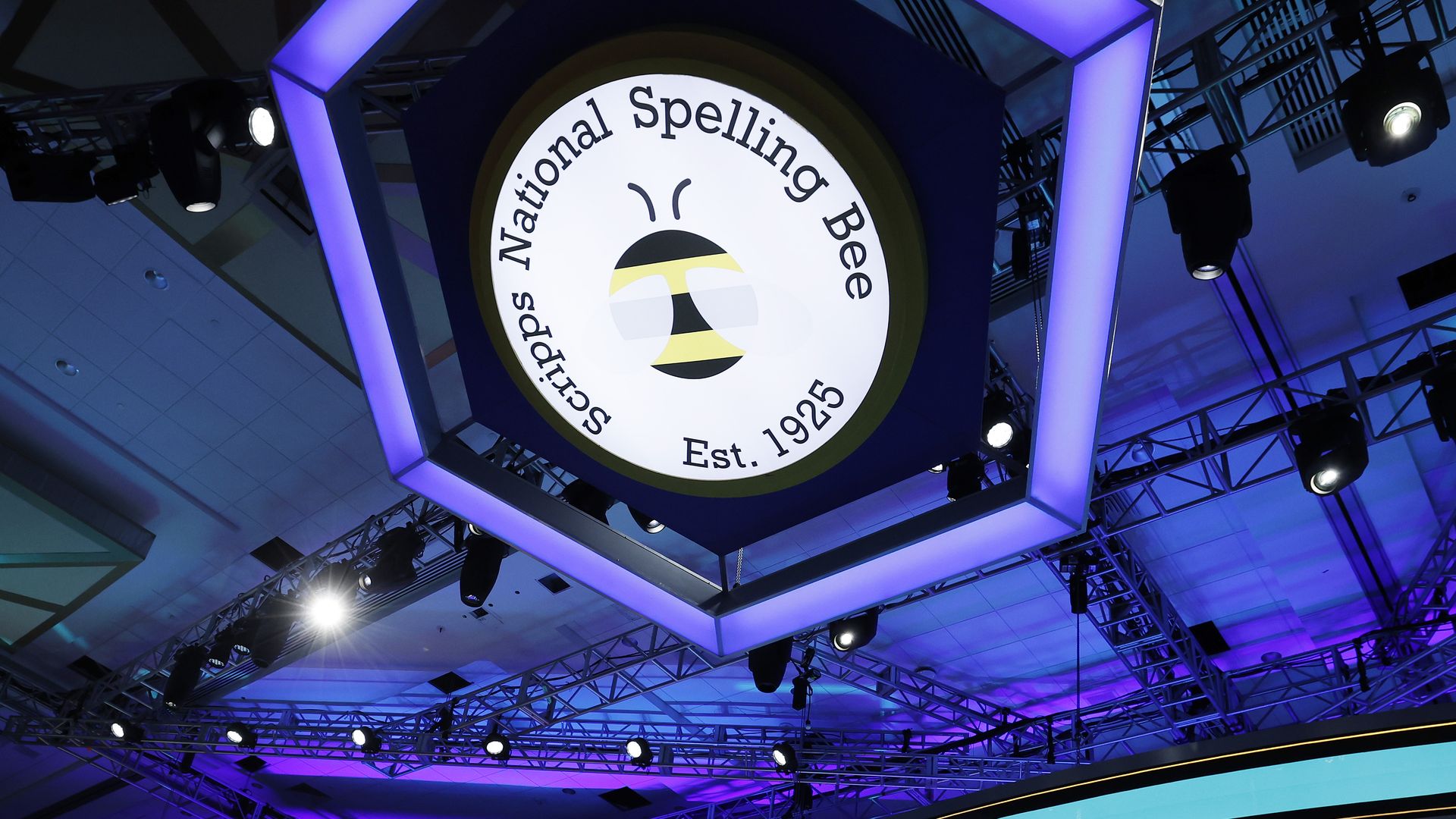 National spelling bee sign.