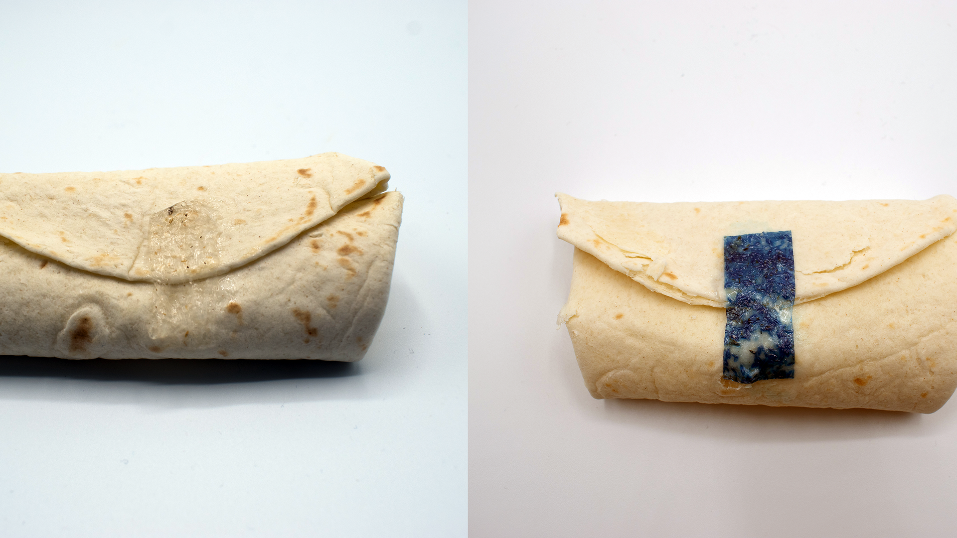 Burrito with edible tape