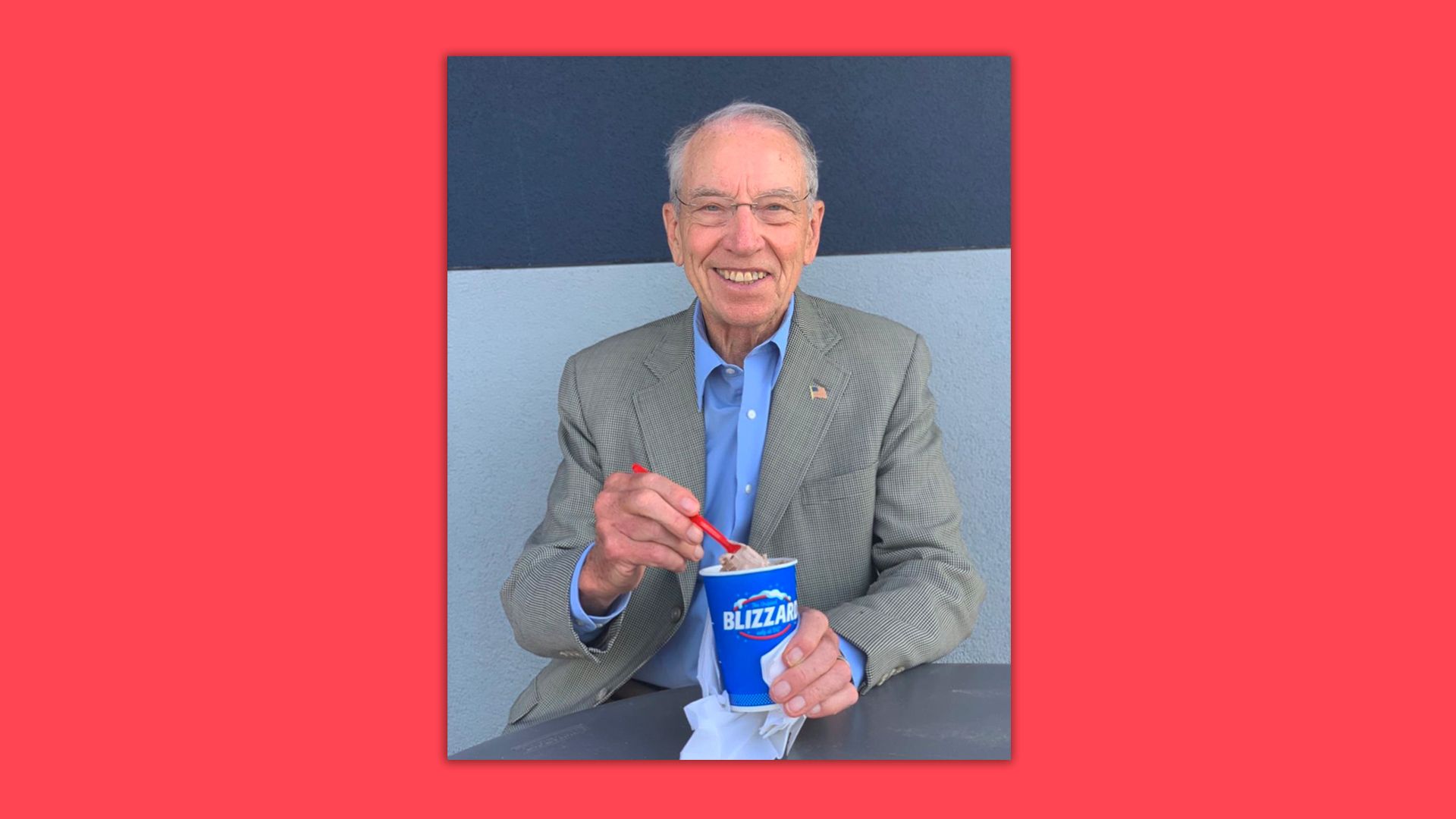 Sen. Chuck Grassley enjoys a Dairy Queen Blizzard.