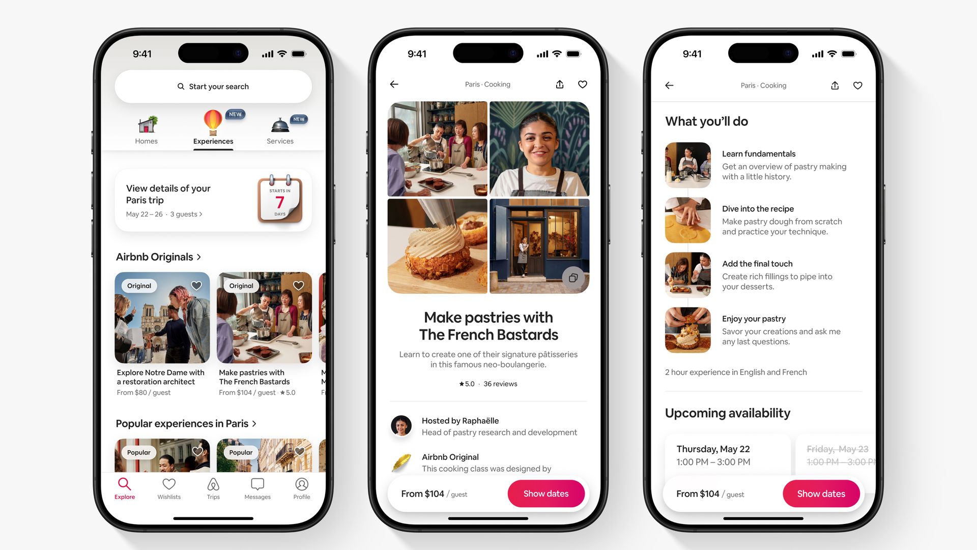 Screenshot of Airbnb's new "experiences" feature in app