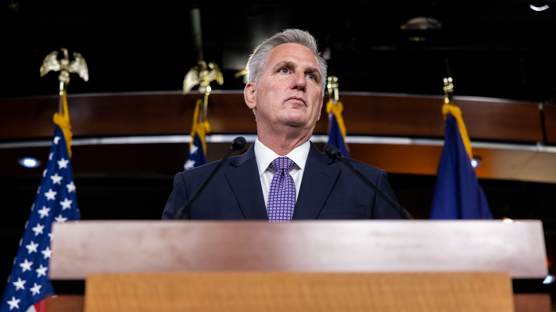 House Republican Leader Kevin McCarthy speaks at a press conference on Capitol Hill in December.