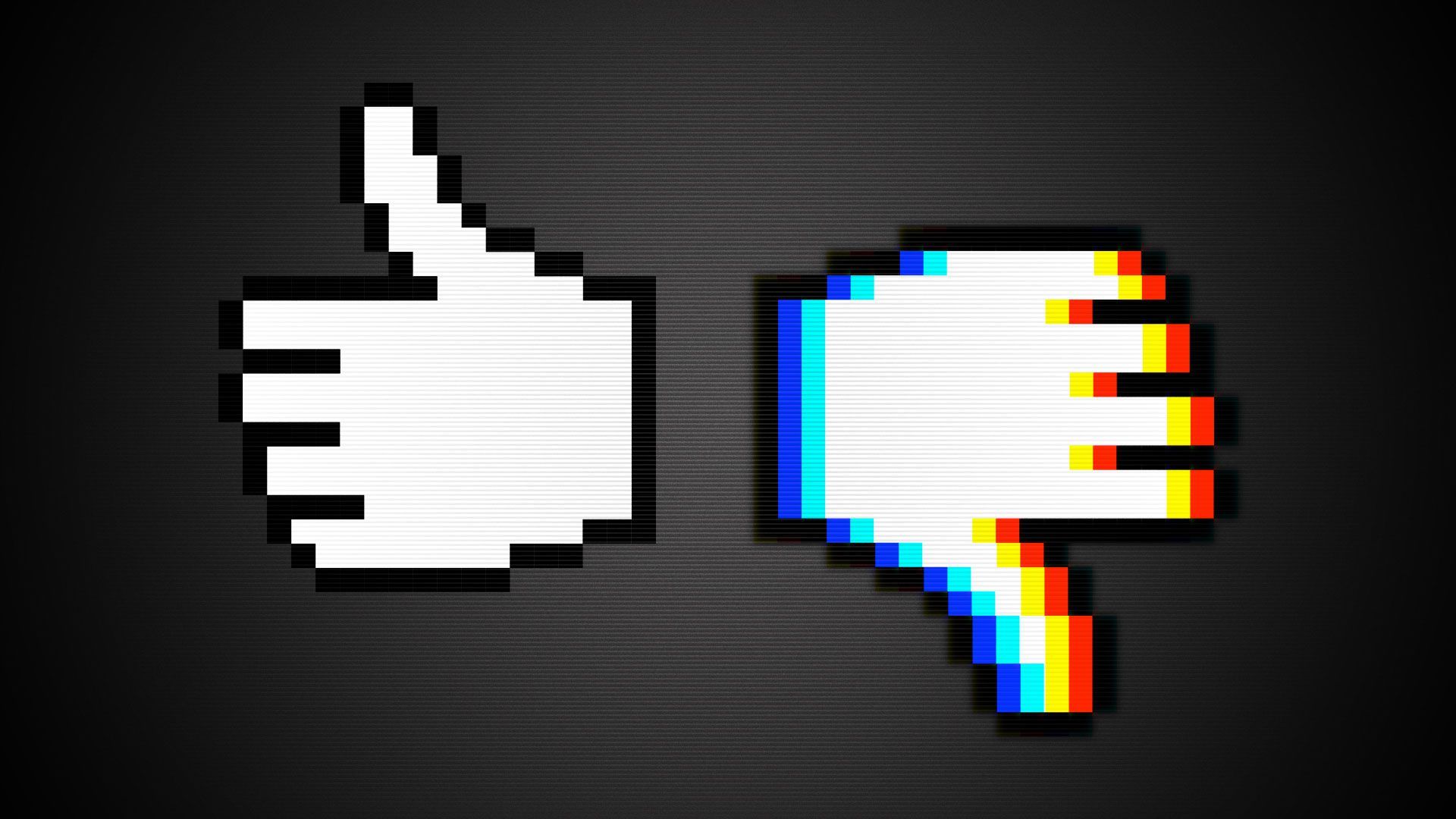 Illustration of thumbs up and thumbs down cursors