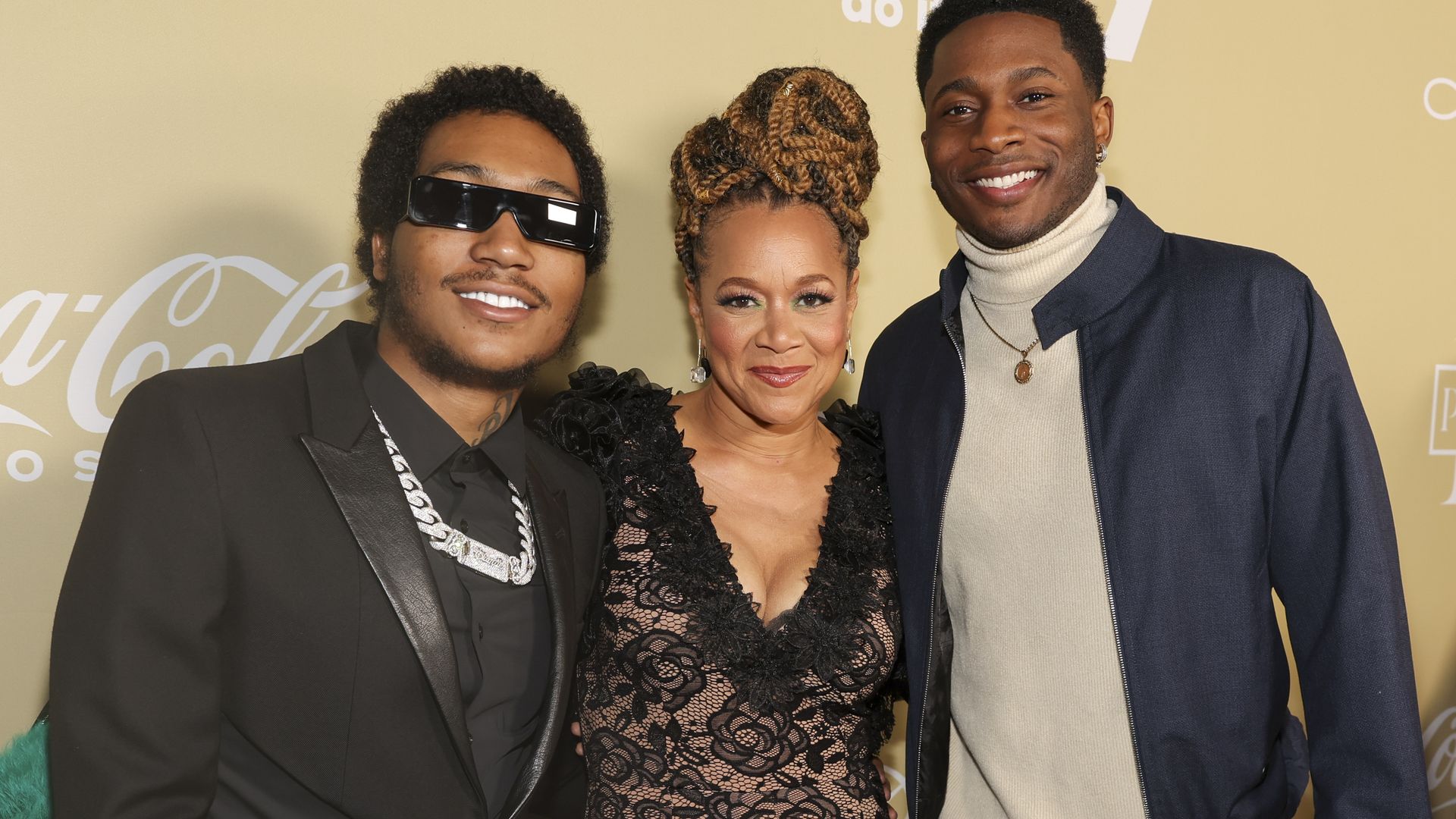 Demetrius Flenory Jr., Michole Briana White and Da'Vinchi at Ebony Power 100 held at Milk Studios on October 29, 2022 in Los Angeles, California.