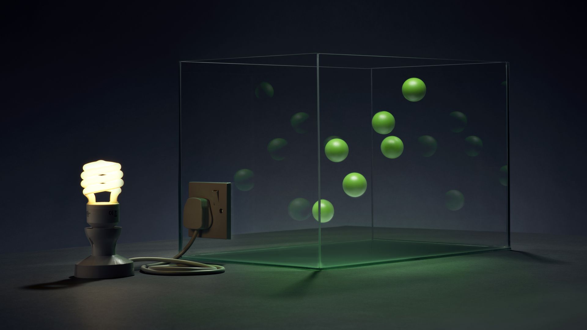 Graphic of a lightbulb being powered by nuclear power