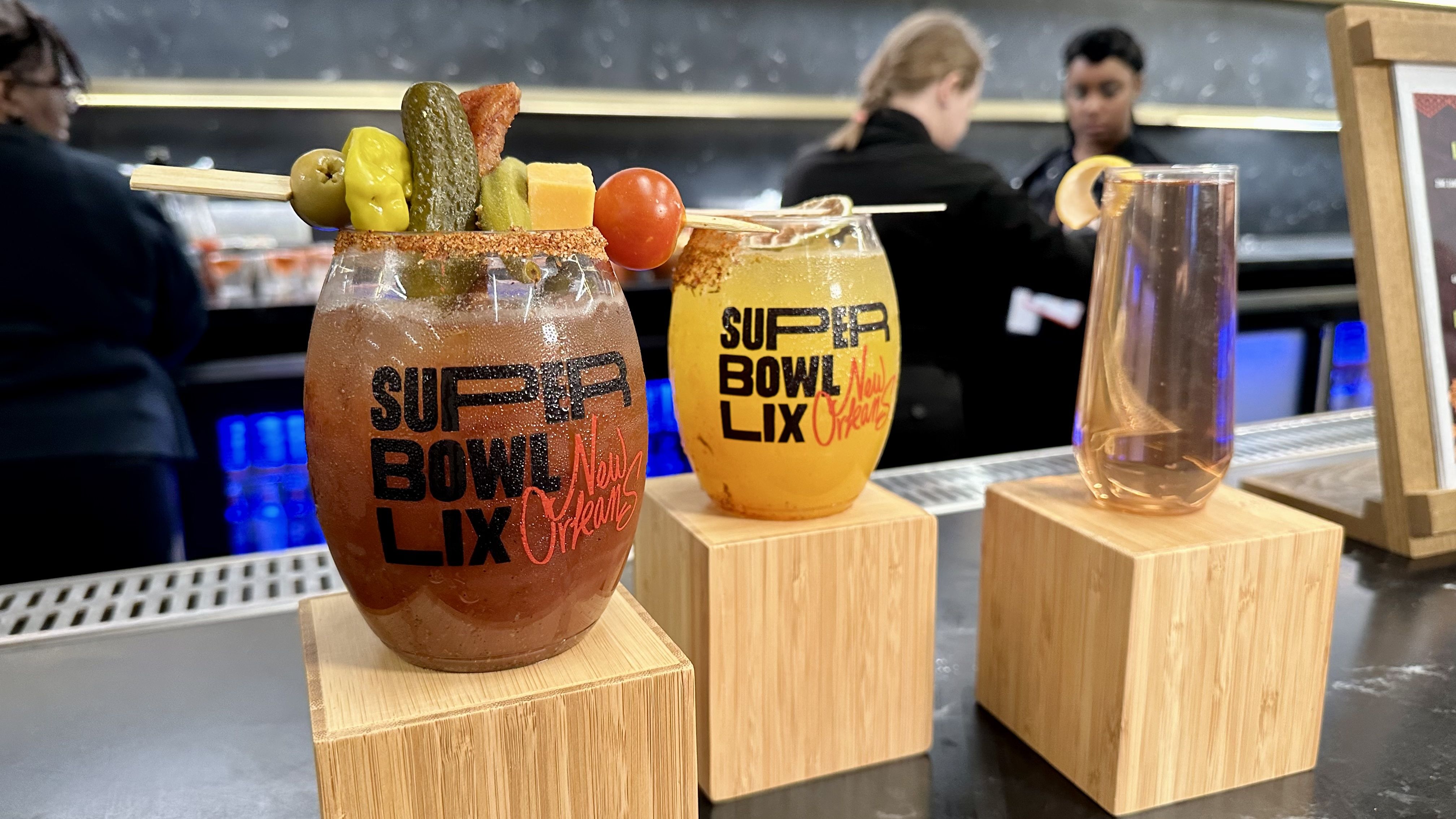 Photo shows a bloody mary in a glass cup