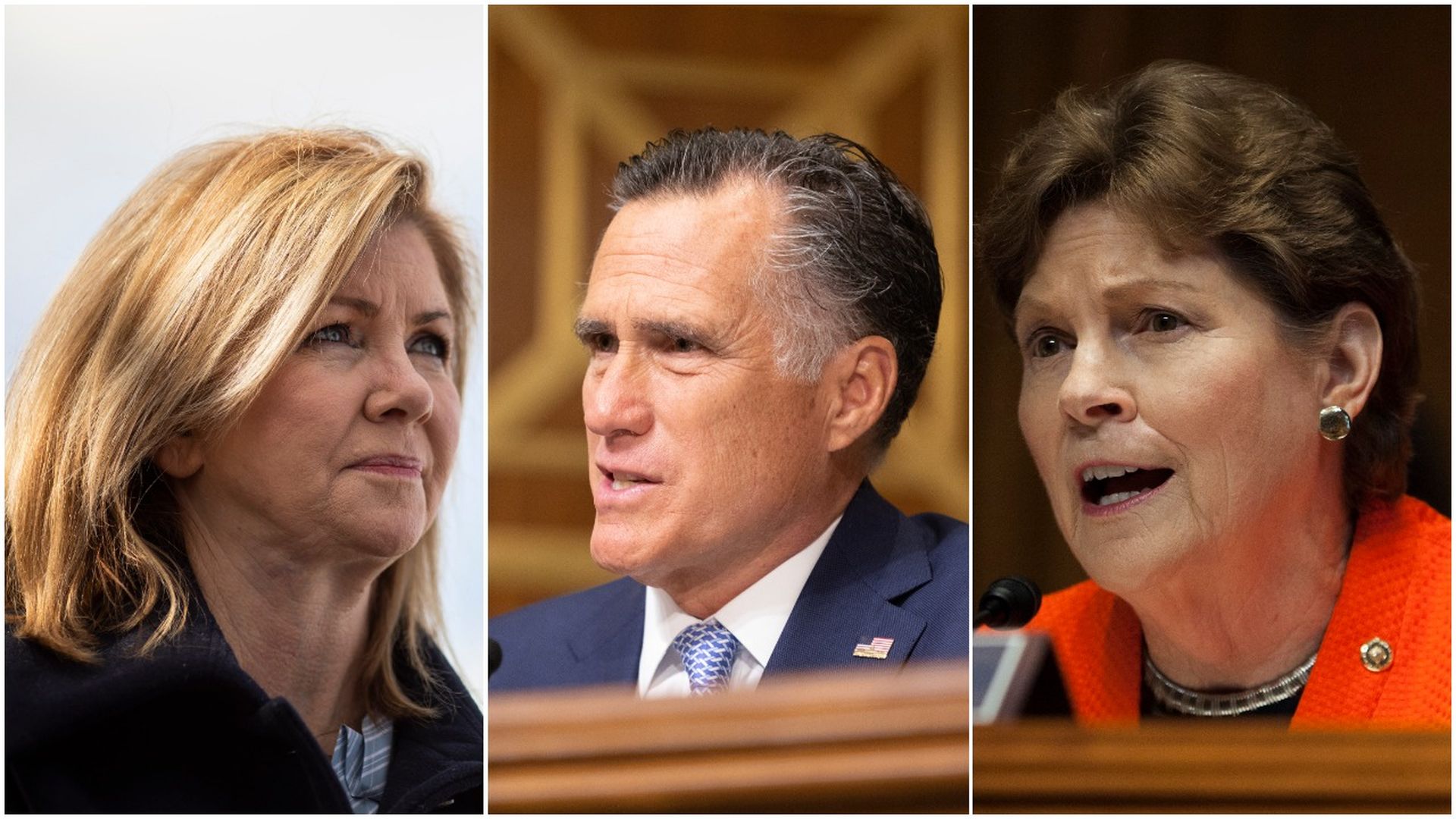 Senators Marsha Blackburn, Mitt Romney and Jeanne Shaheen