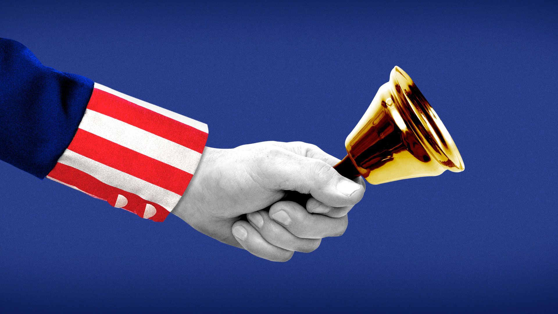 Illustration of Uncle Sam ringing a bell