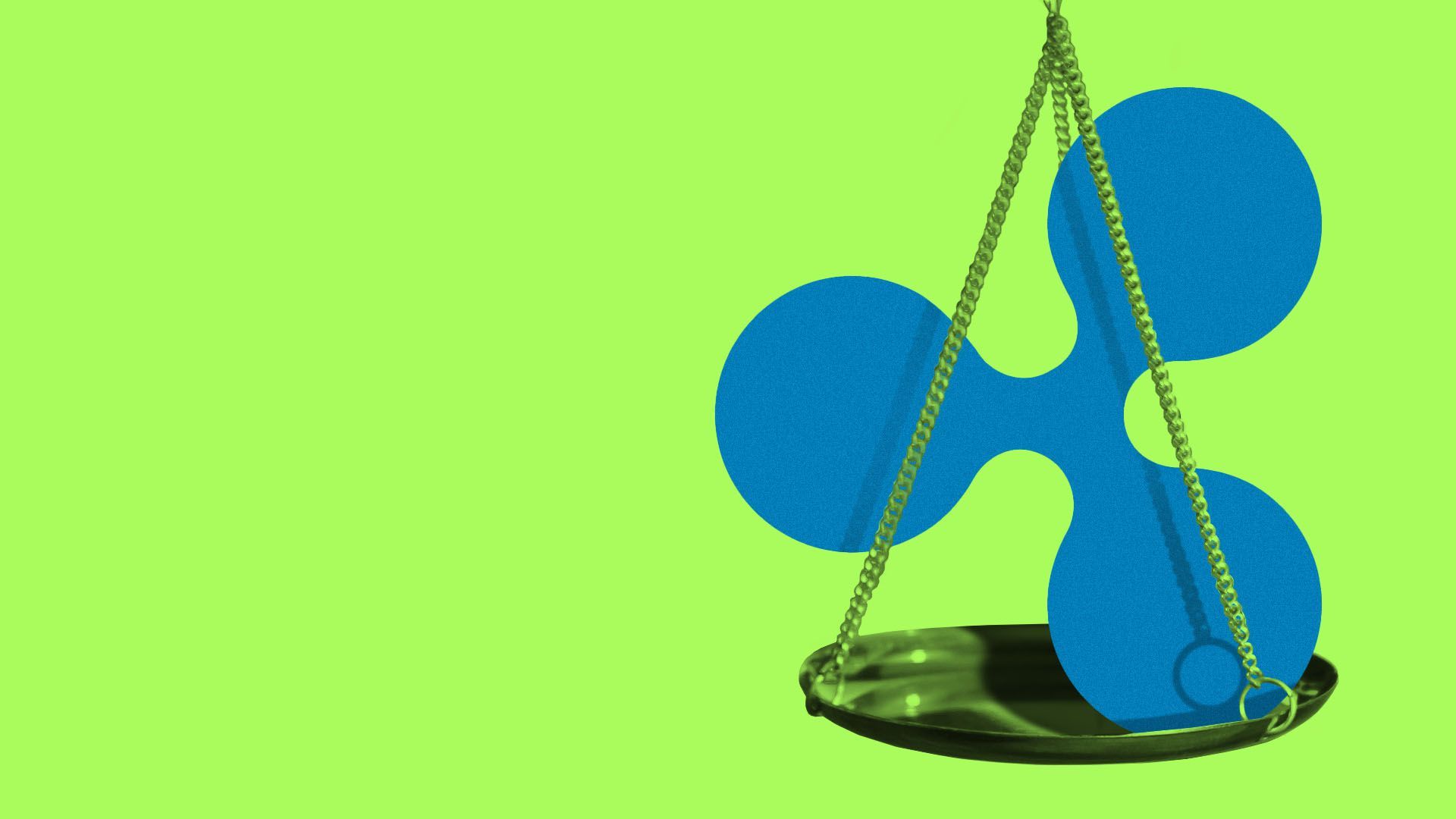 Illustration of the Ripple logo on a scale